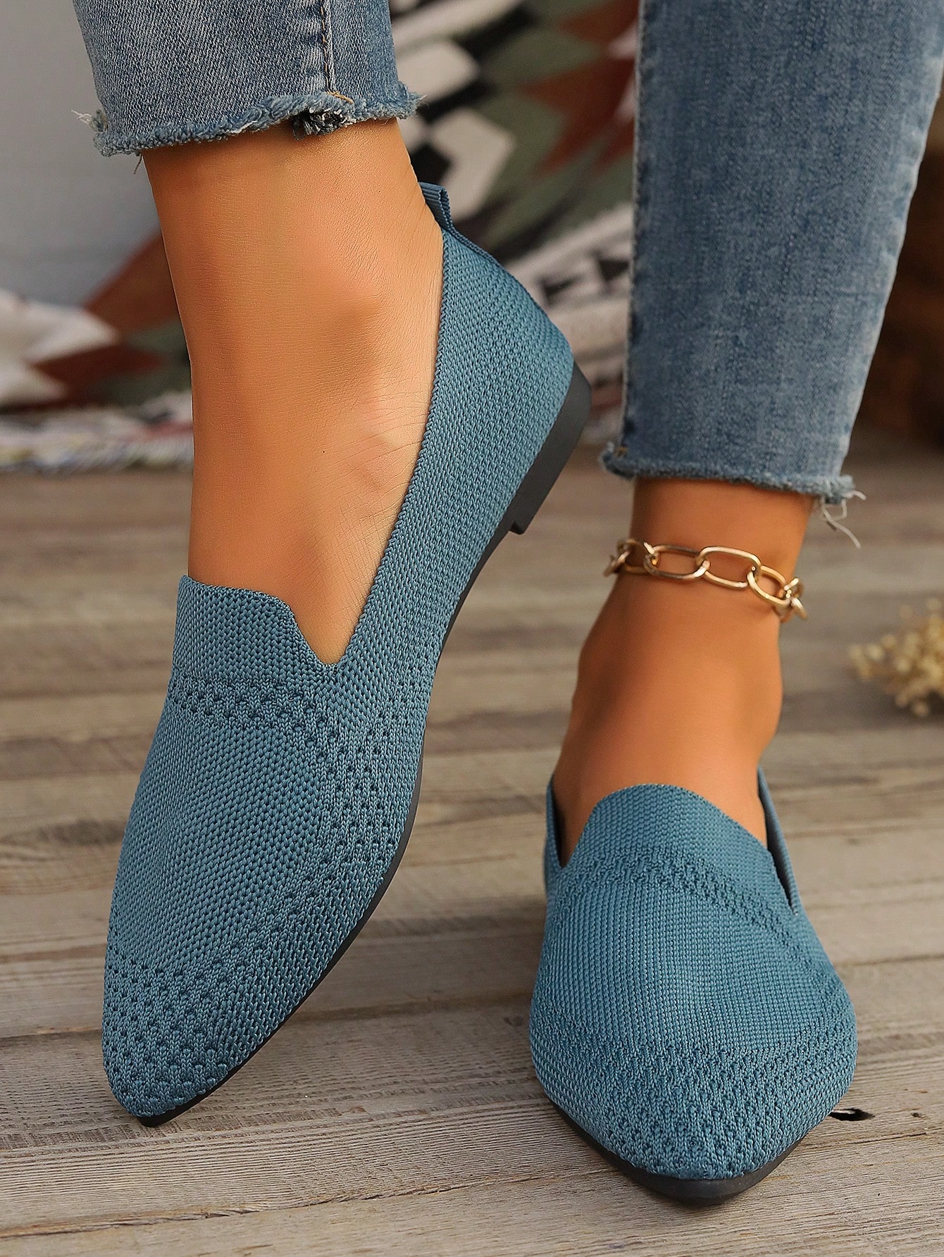 In Blue Women Flats