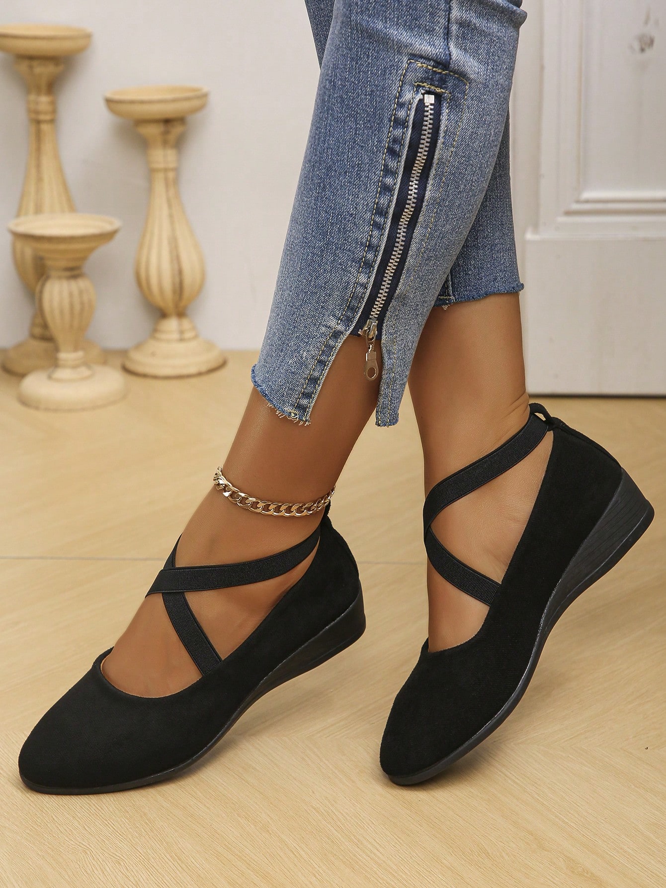 In Black Women Wedges & Flatform