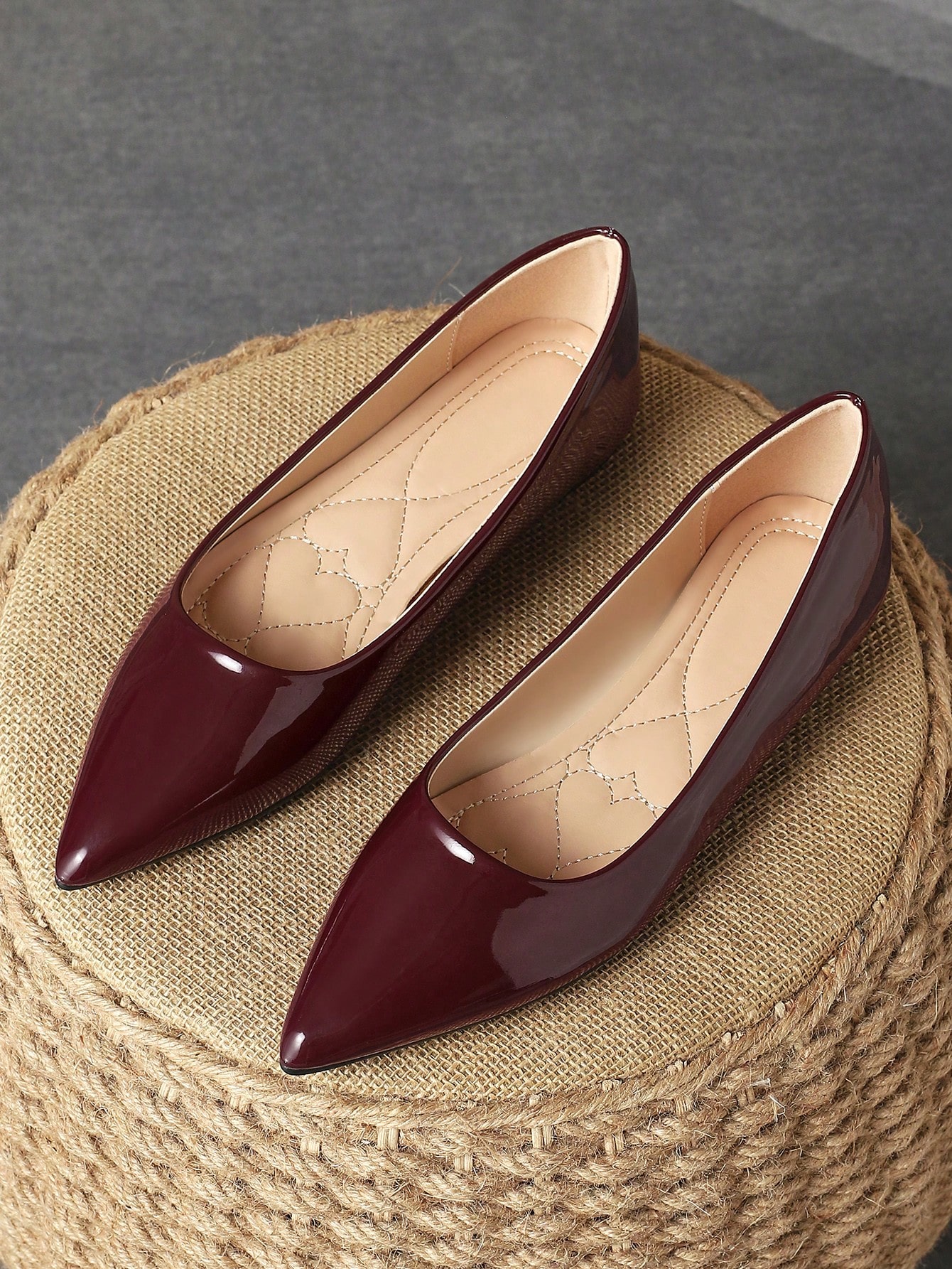 In Burgundy Women Flats