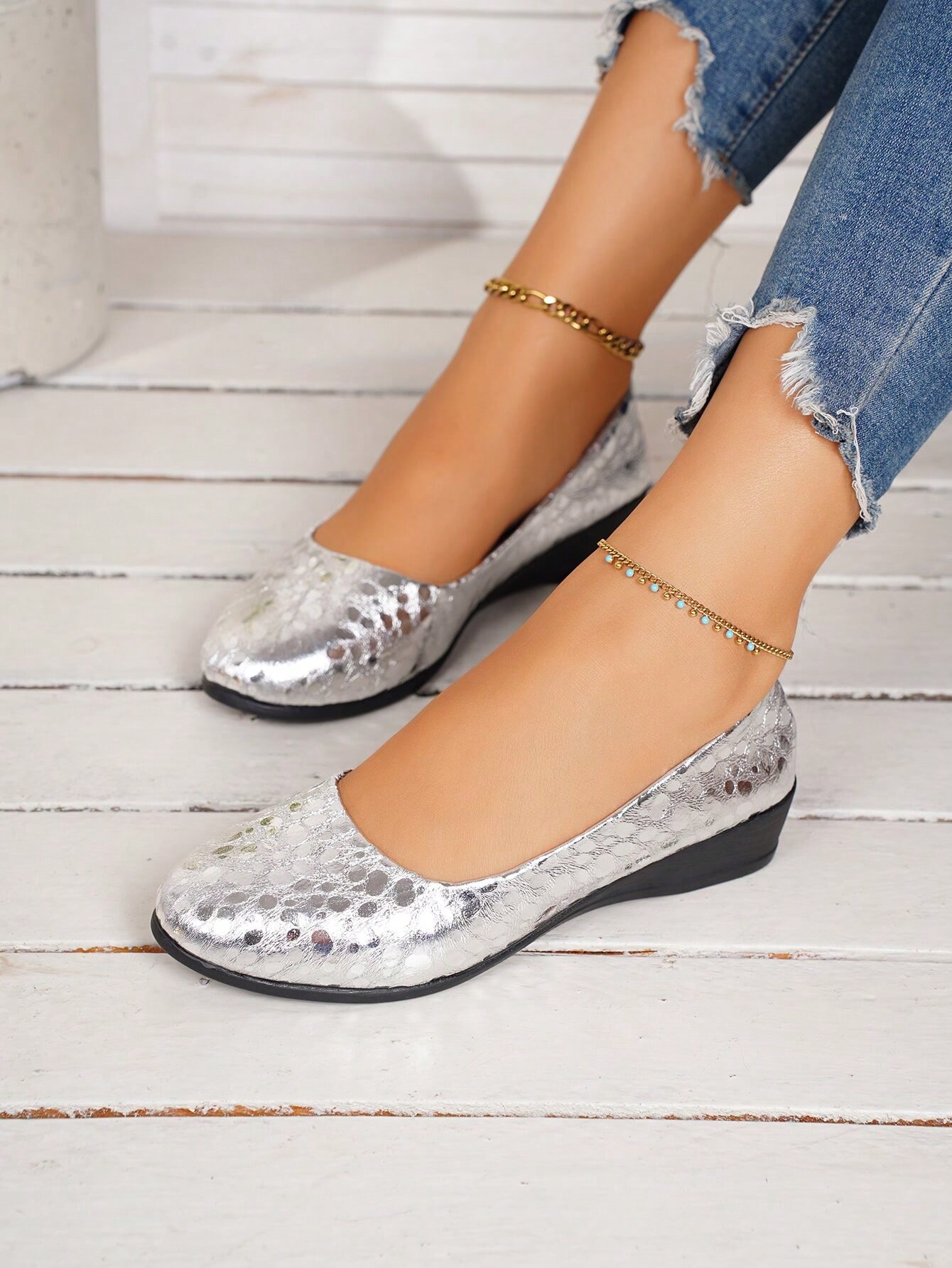 In Silver Women Wedges & Flatform