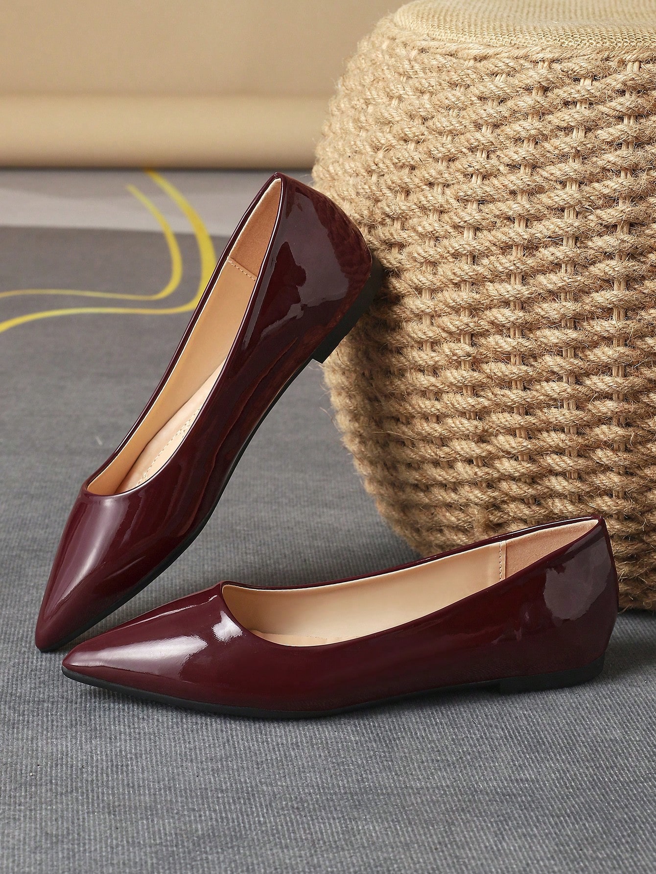 In Burgundy Women Flats