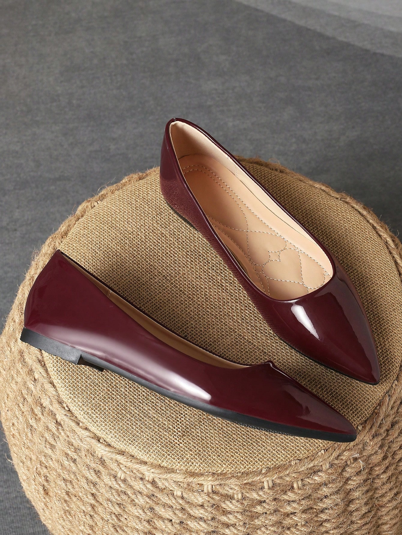 In Burgundy Women Flats