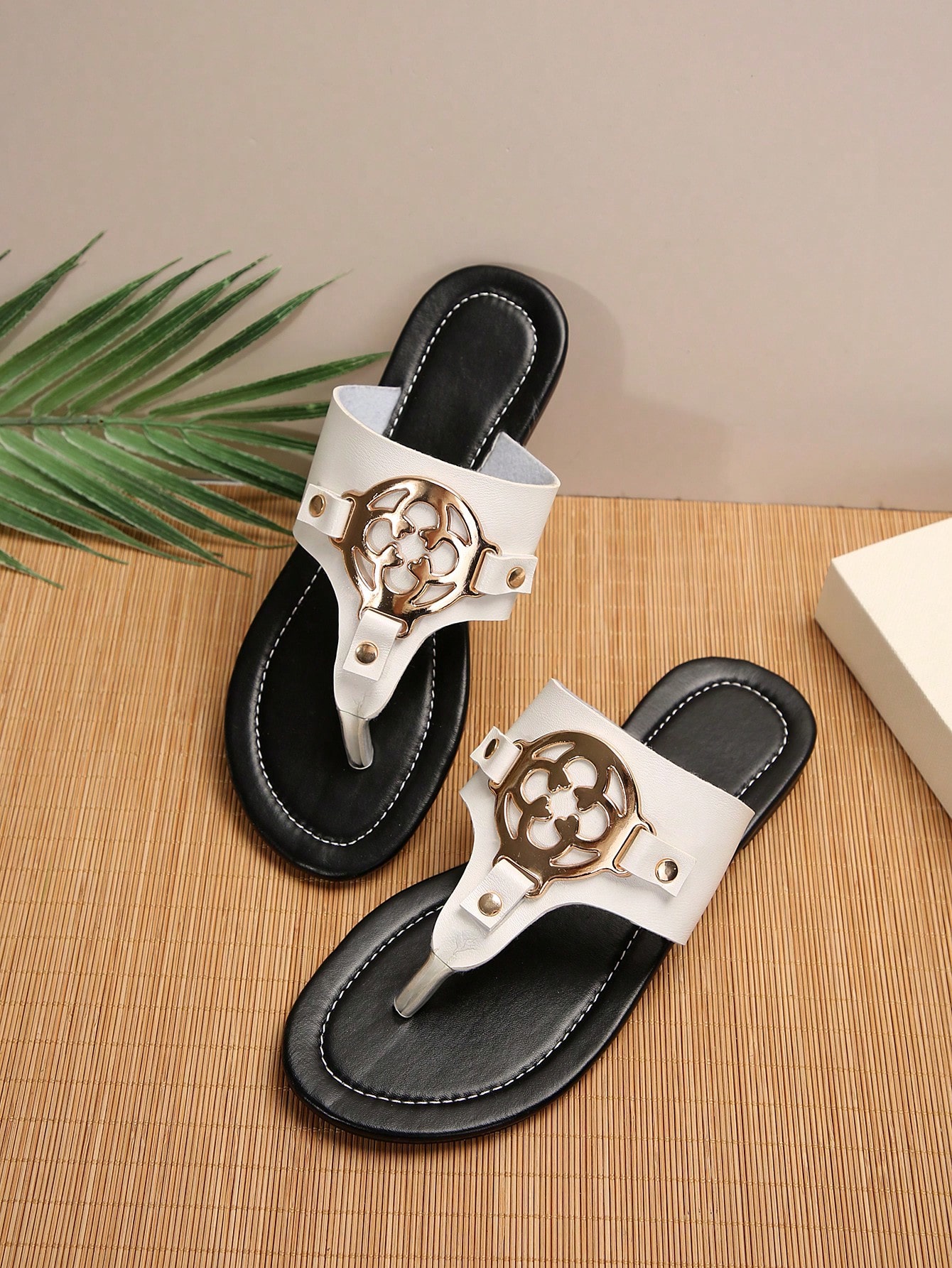 In Black and White Women Sandals