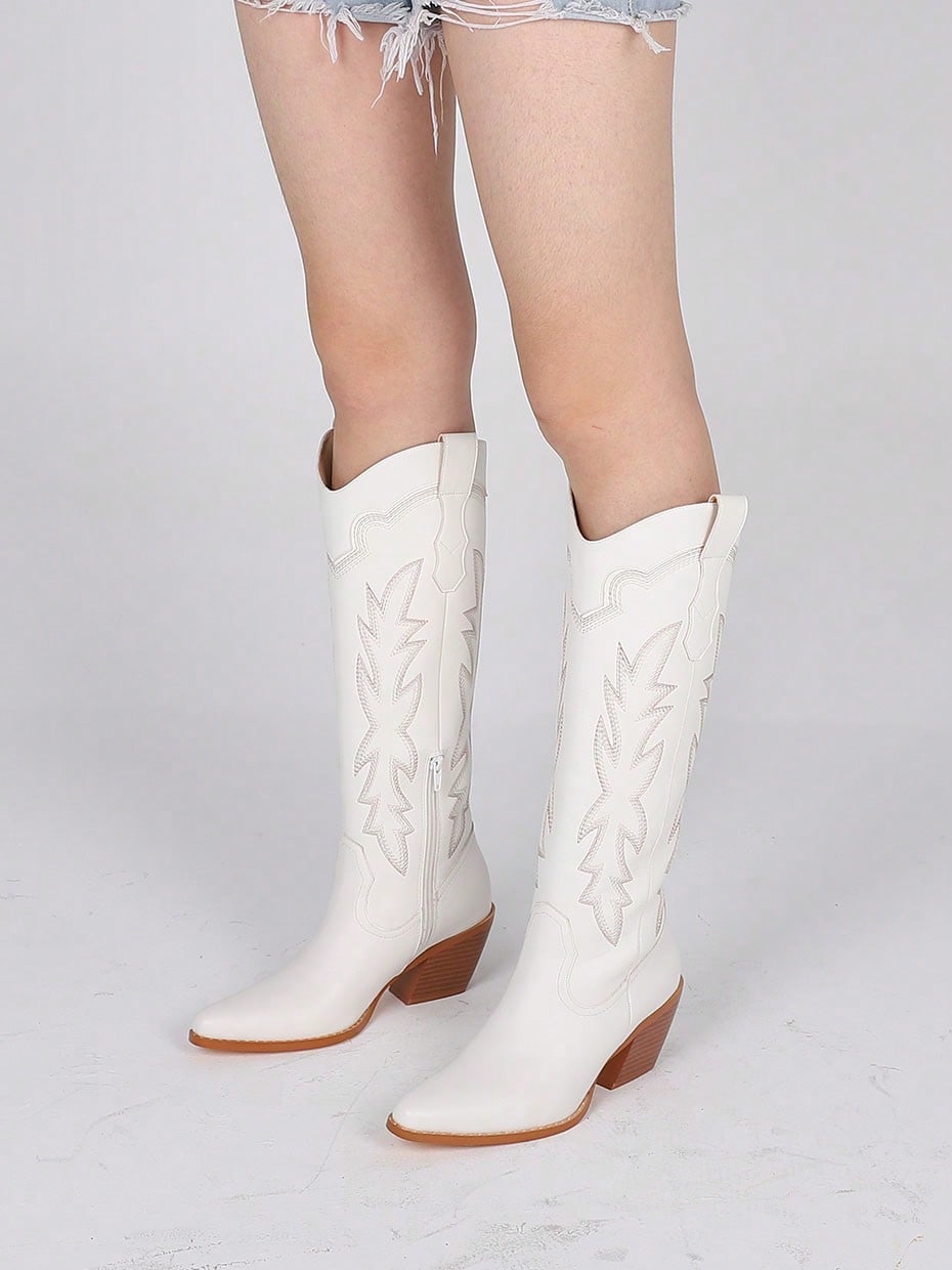 In White Women Knee-High Boots