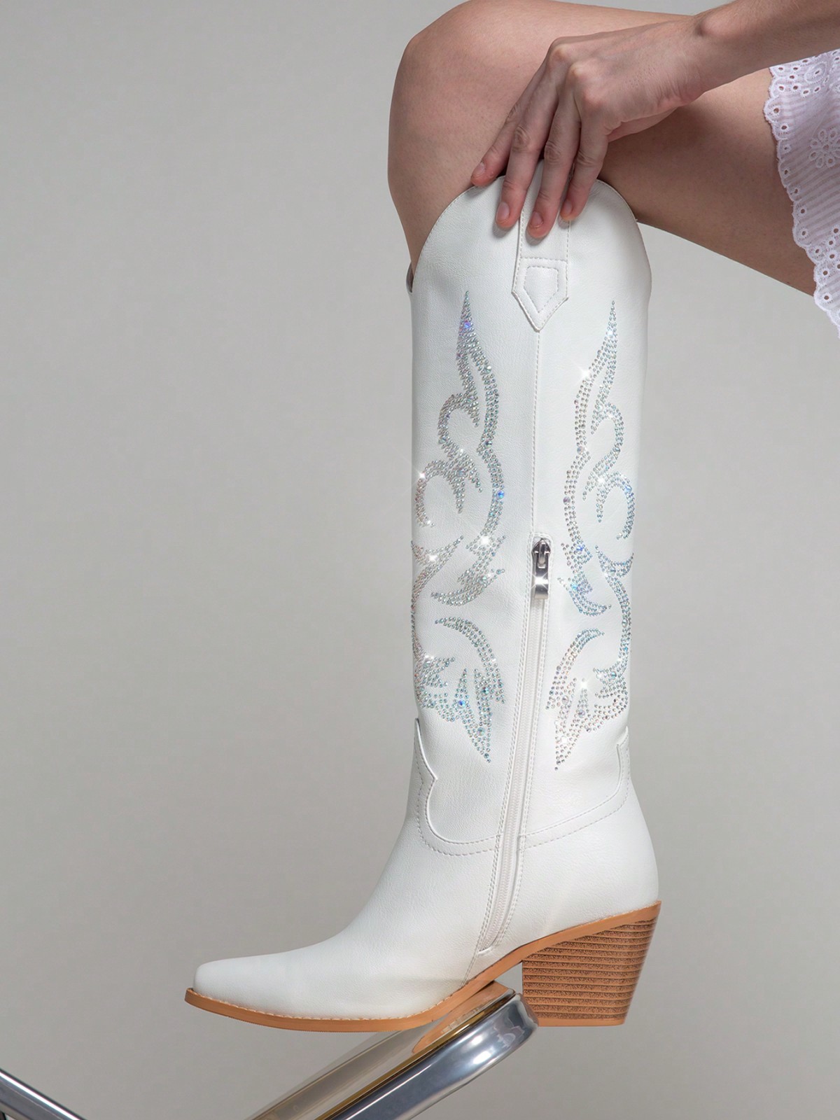 In White Women Knee-High Boots