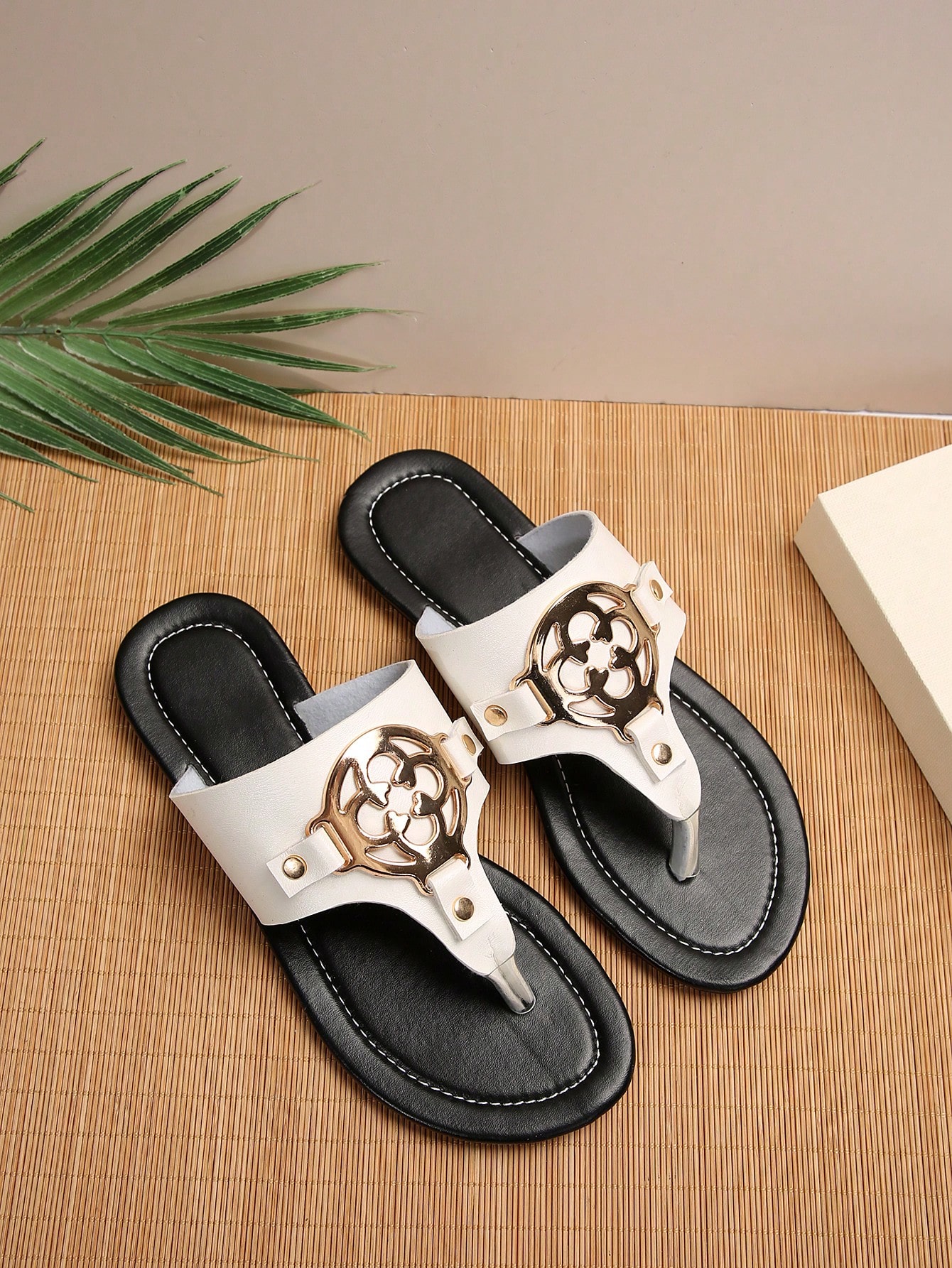 In Black and White Women Sandals