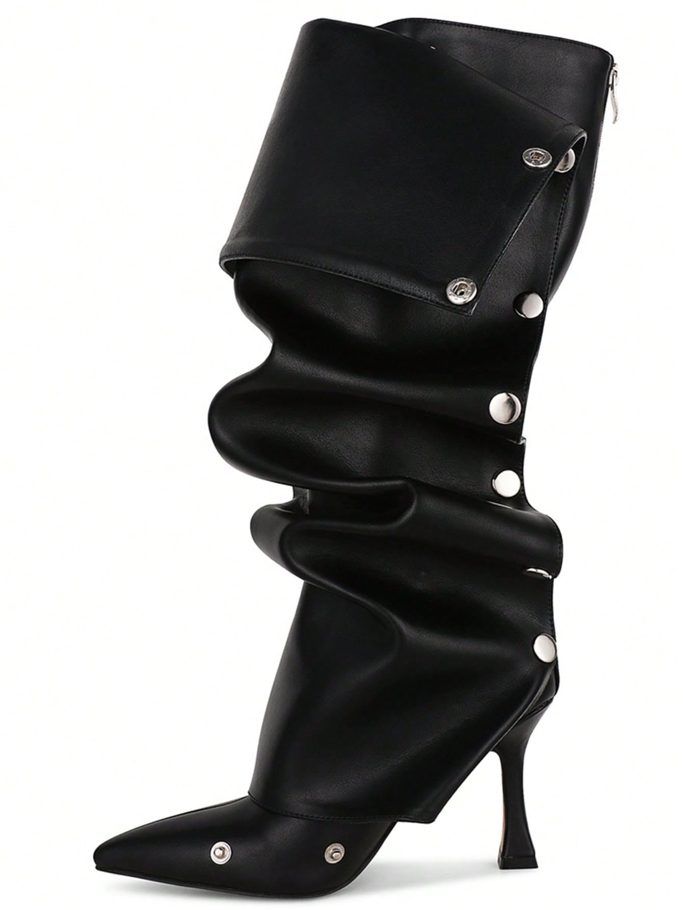 In Black Women Knee-High Boots