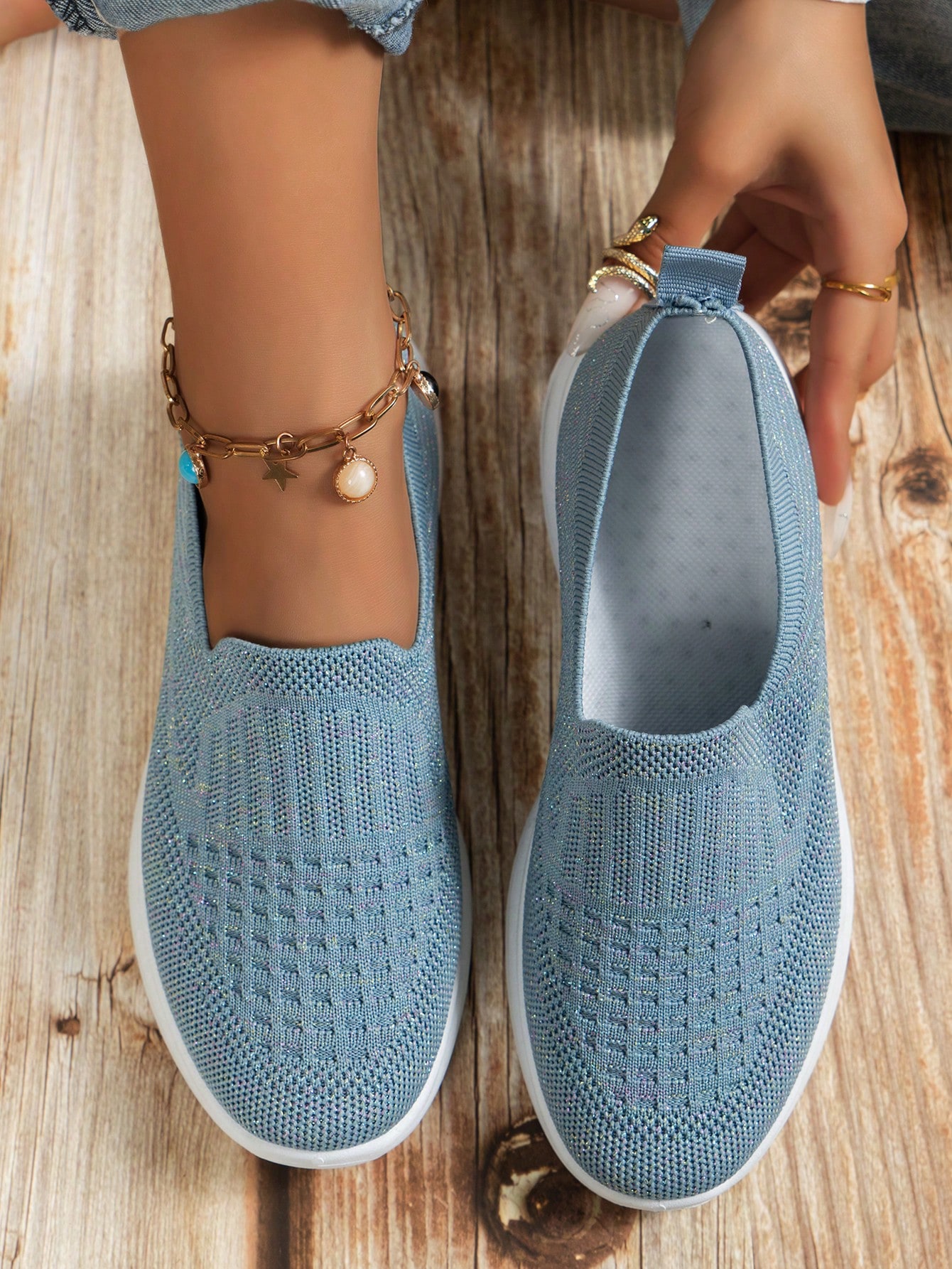 In Baby Blue Women Flats