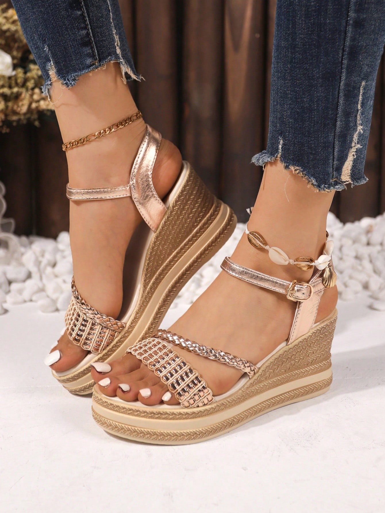 In Gold Women Wedges & Flatform