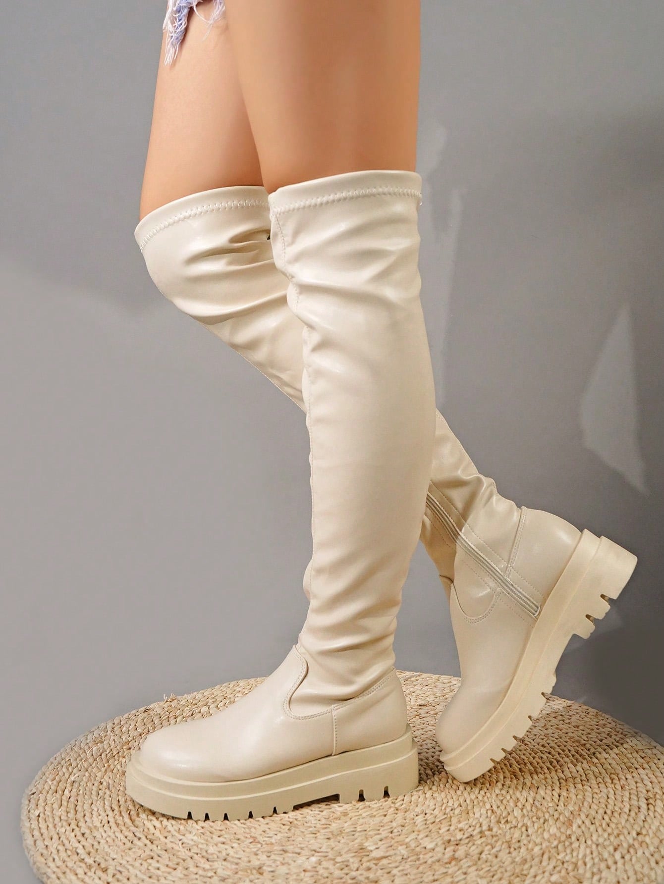 In Beige Women Fashion Boots