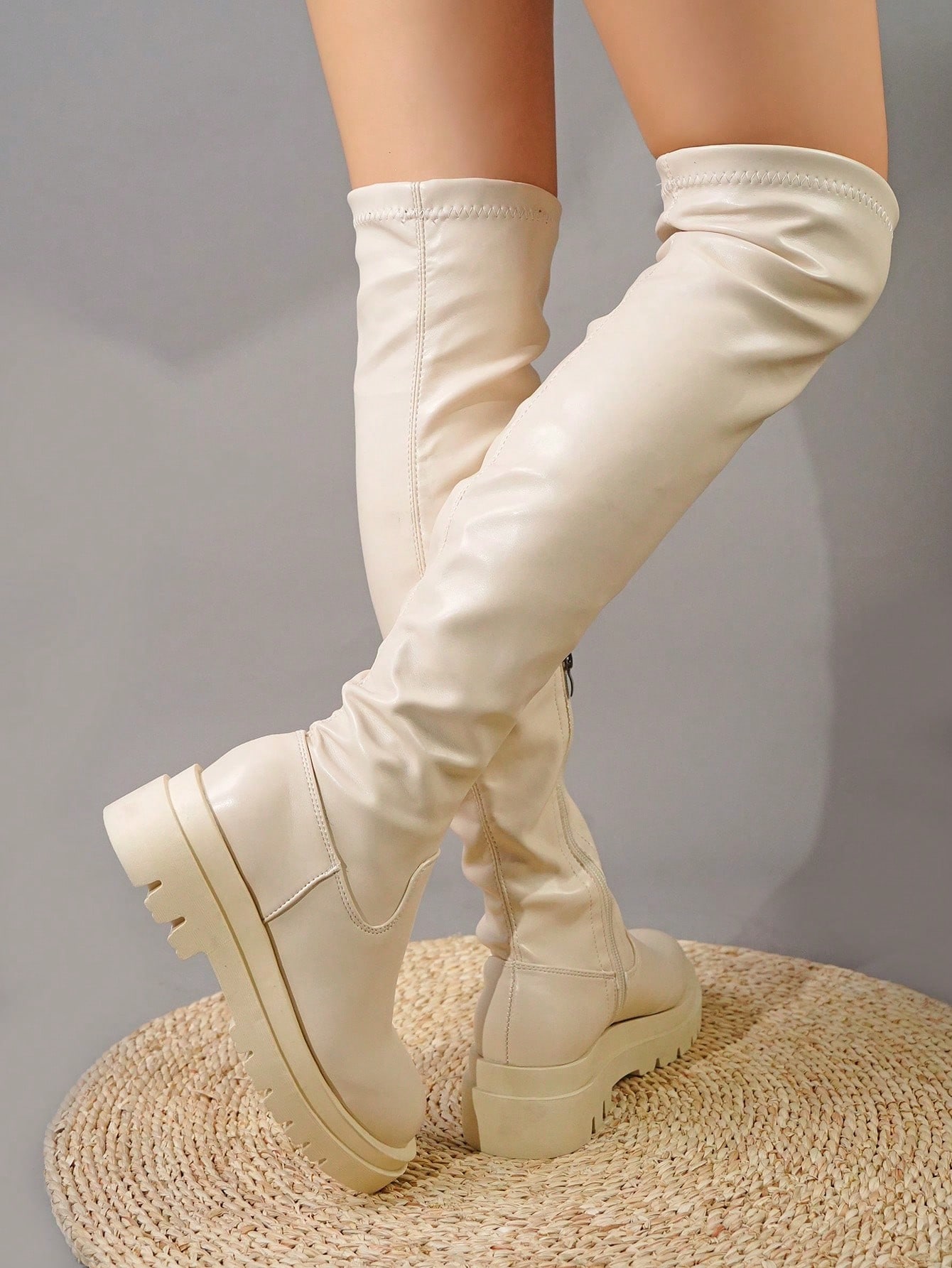 In Beige Women Fashion Boots