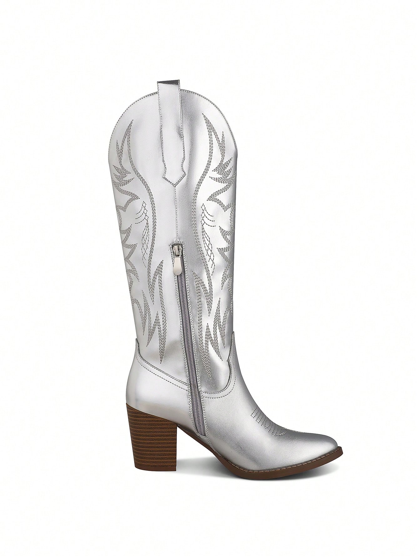 In Silver Women Knee-High Boots