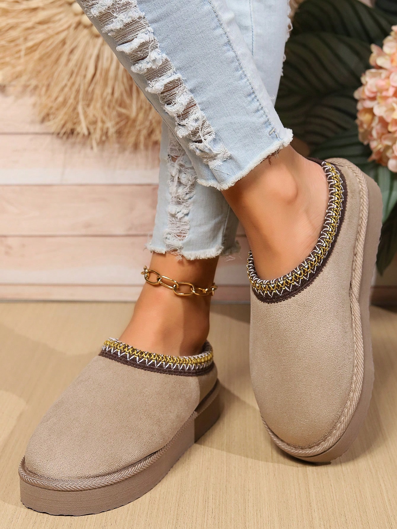 In Khaki Women Slippers