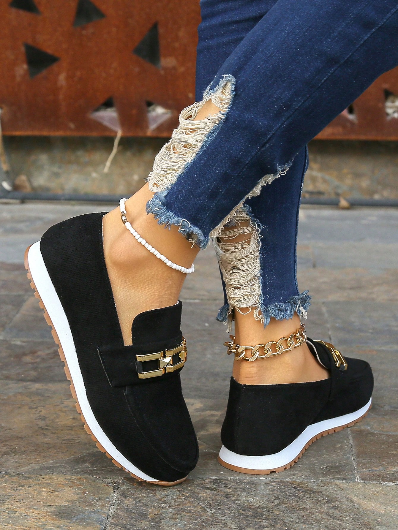 In Black Women Wedges & Flatform