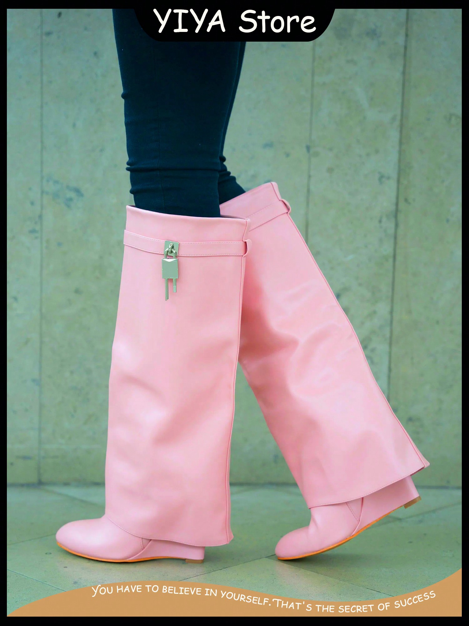 In Pink Women Knee-High Boots