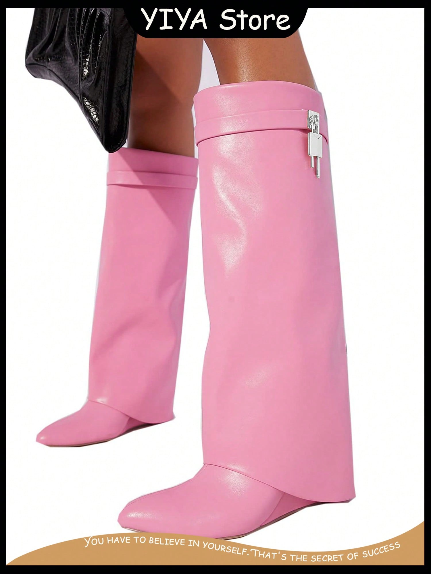 In Pink Women Knee-High Boots