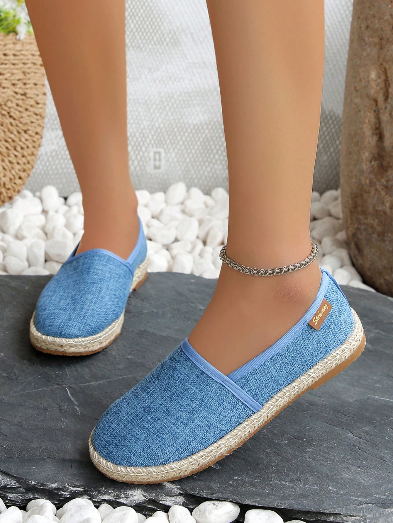 In Baby Blue Women Flats