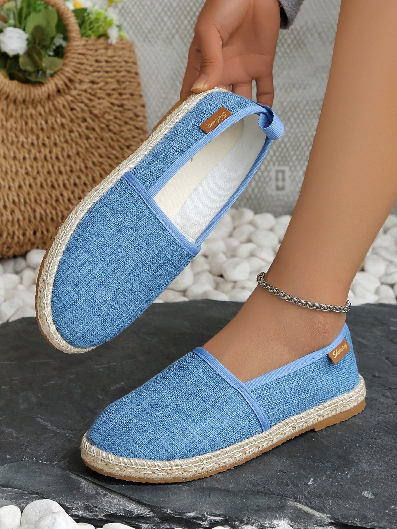 In Baby Blue Women Flats