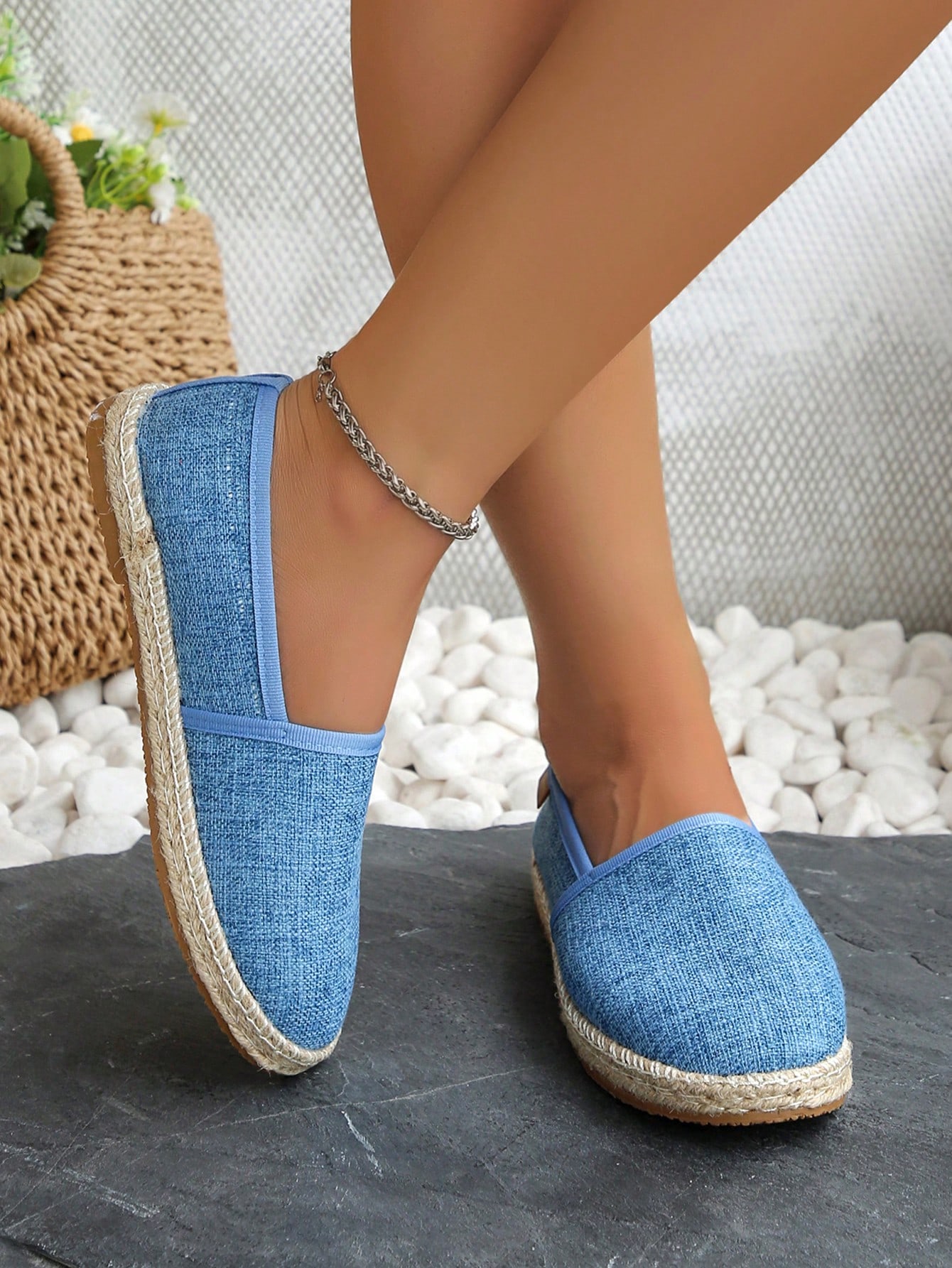 In Baby Blue Women Flats