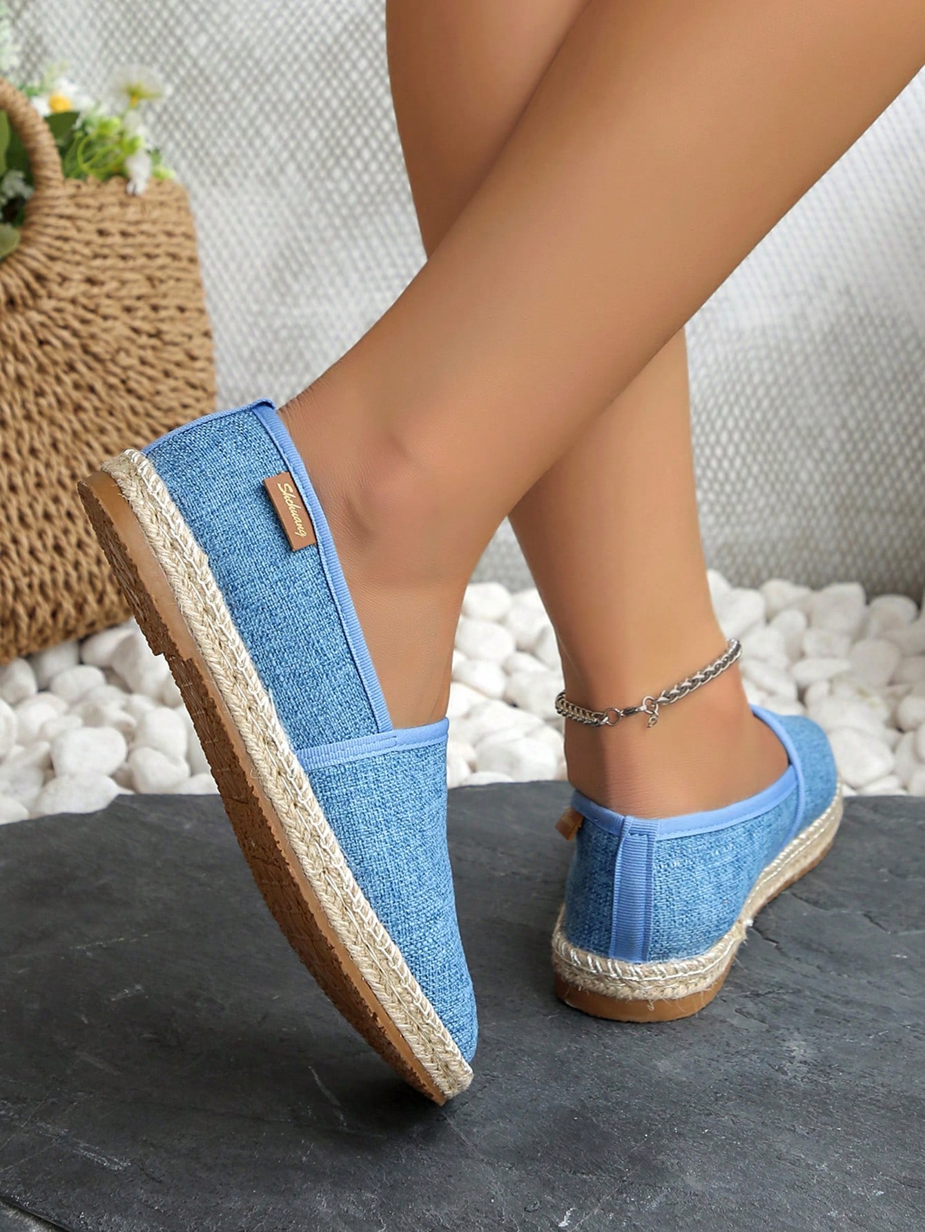 In Baby Blue Women Flats