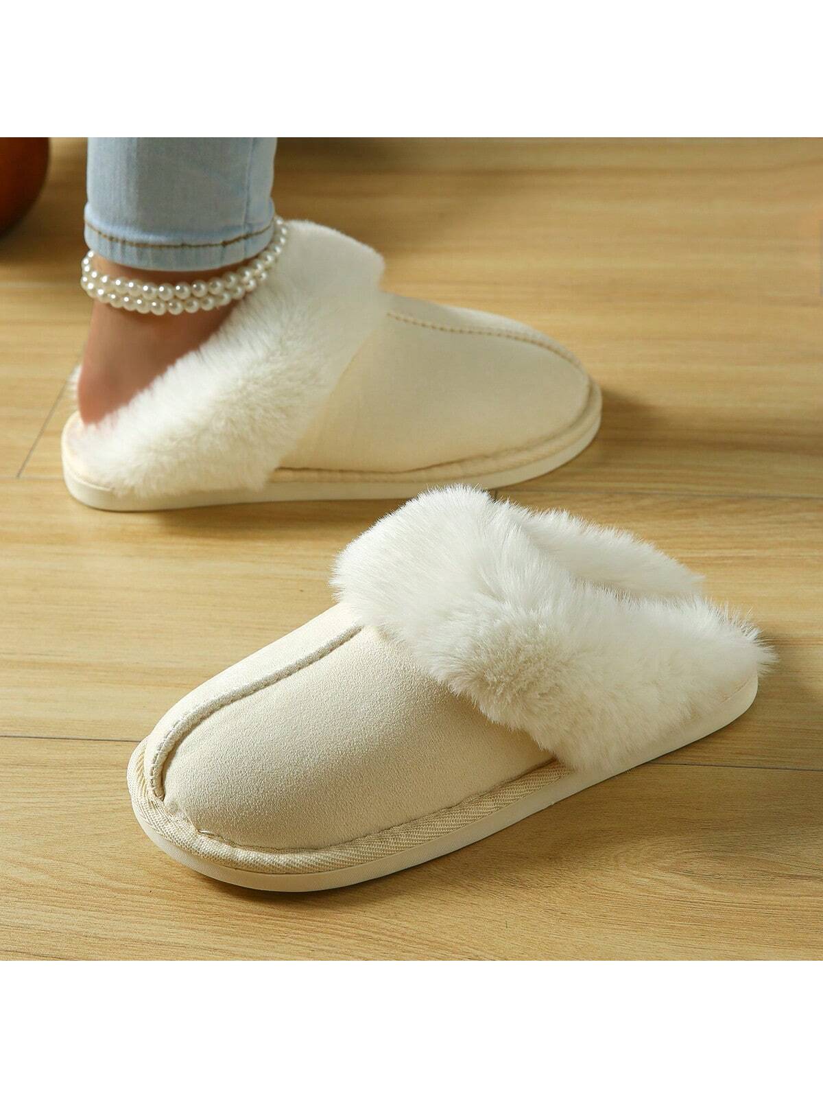 In Beige Women Home Slippers