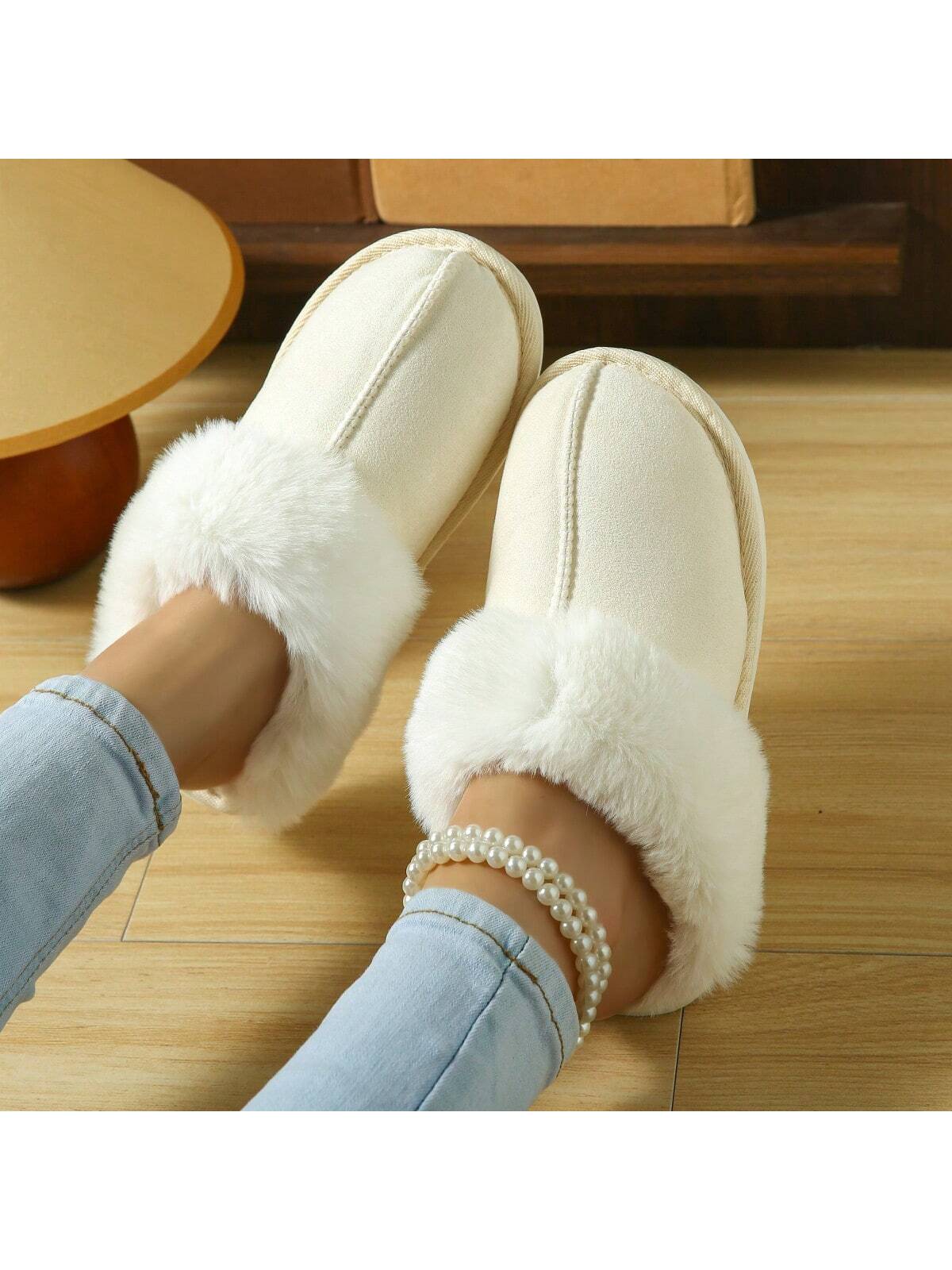 In Beige Women Home Slippers