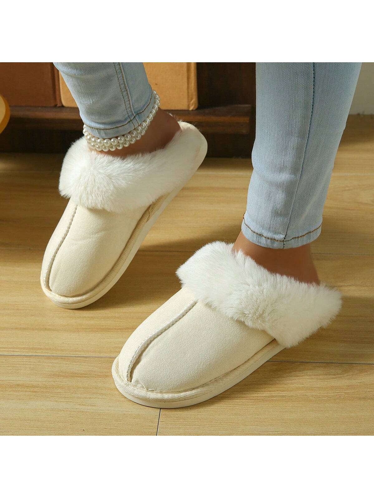 In Beige Women Home Slippers