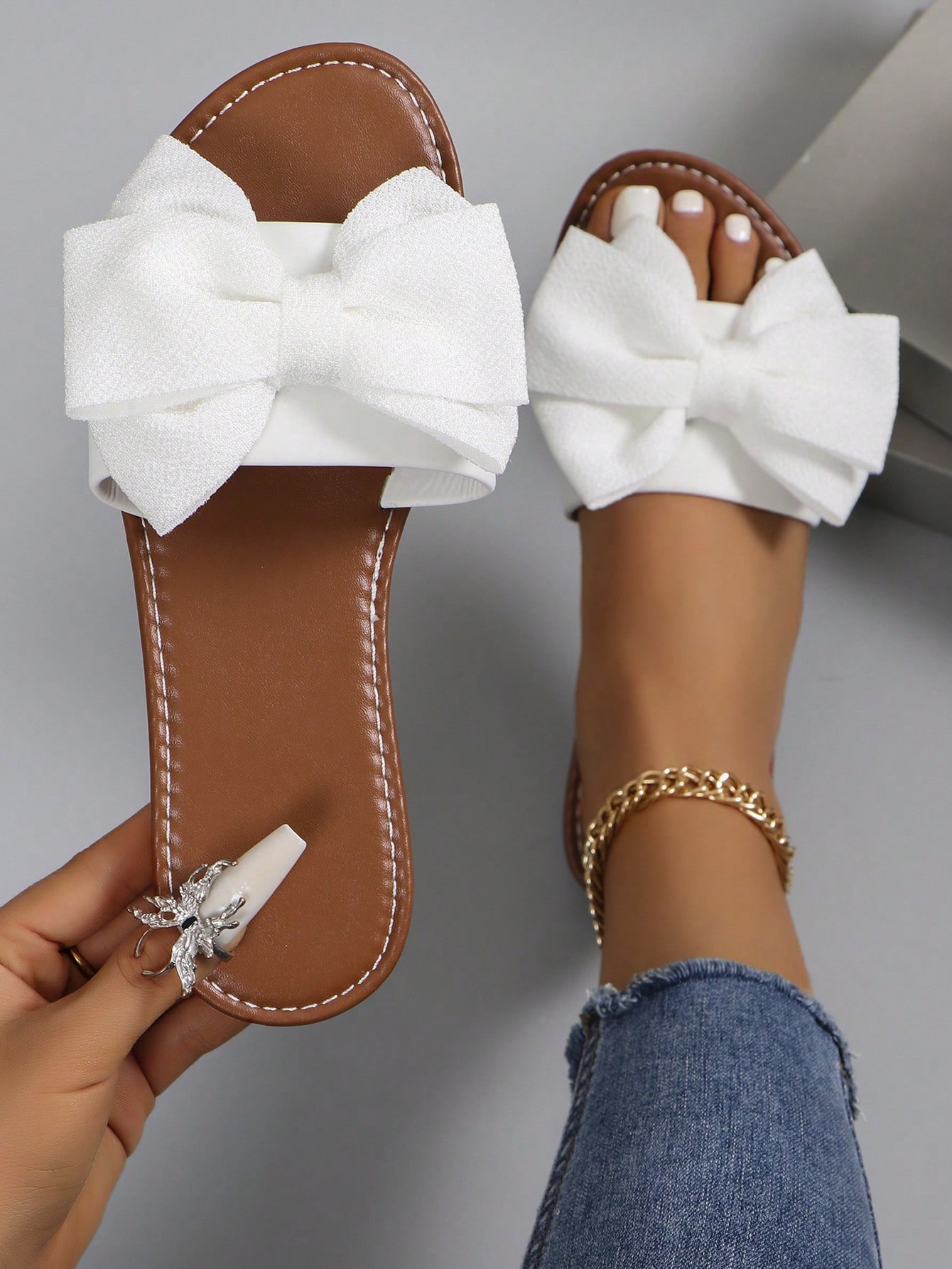 In White Women Flat Sandals