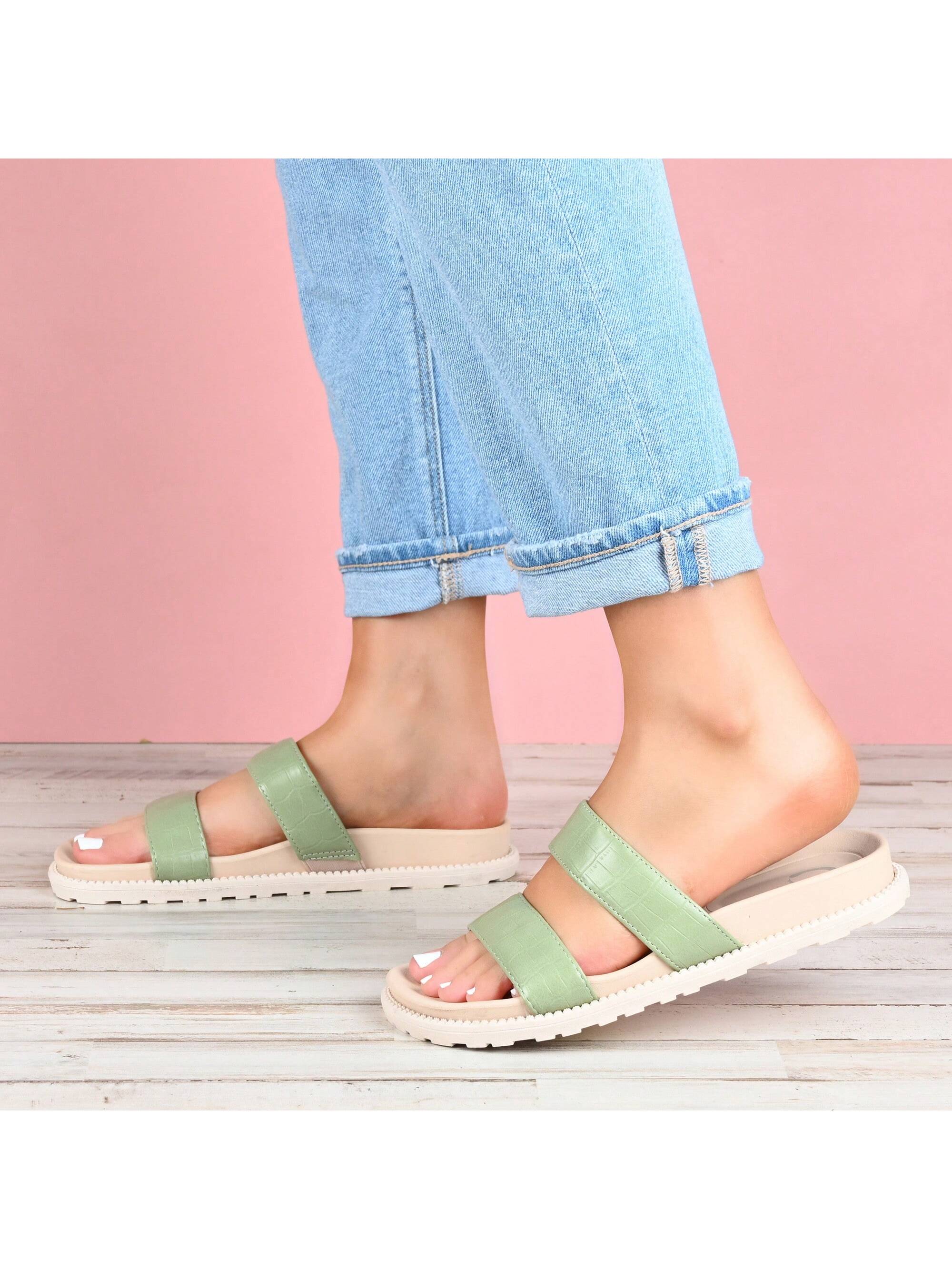 In Olive Green Women Sandals