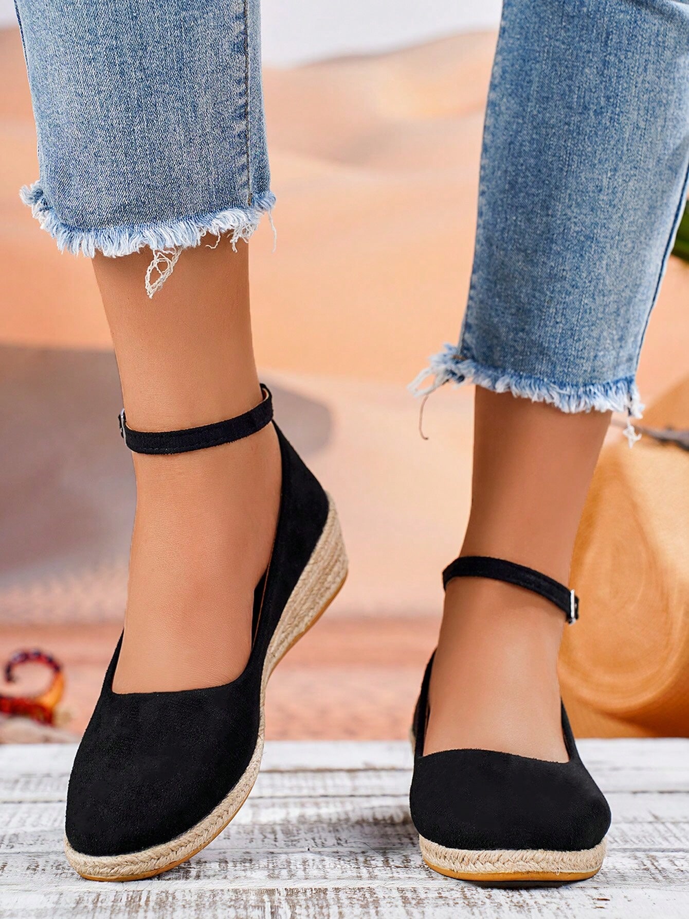 In Black Women Wedges & Flatform