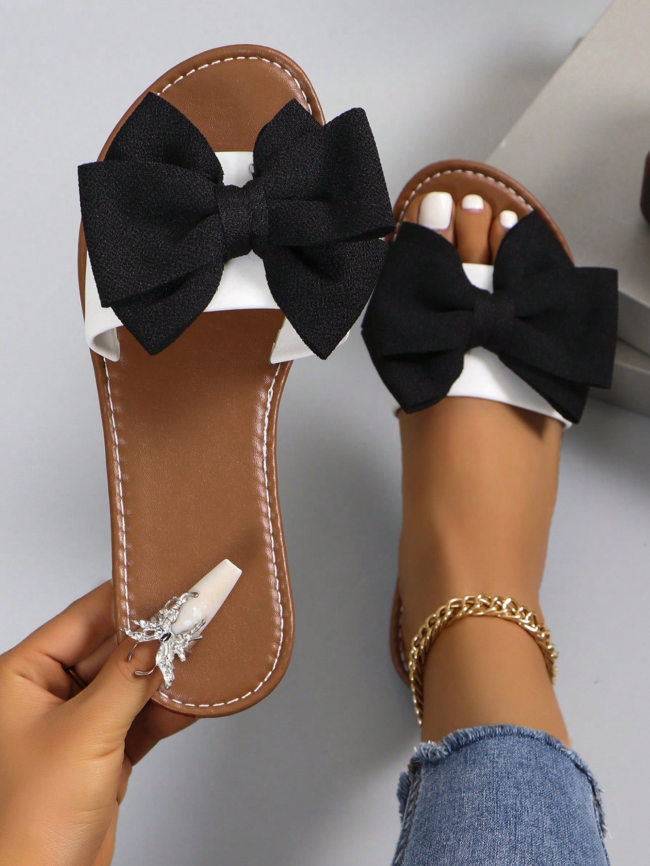 In Black and White Women Sandals