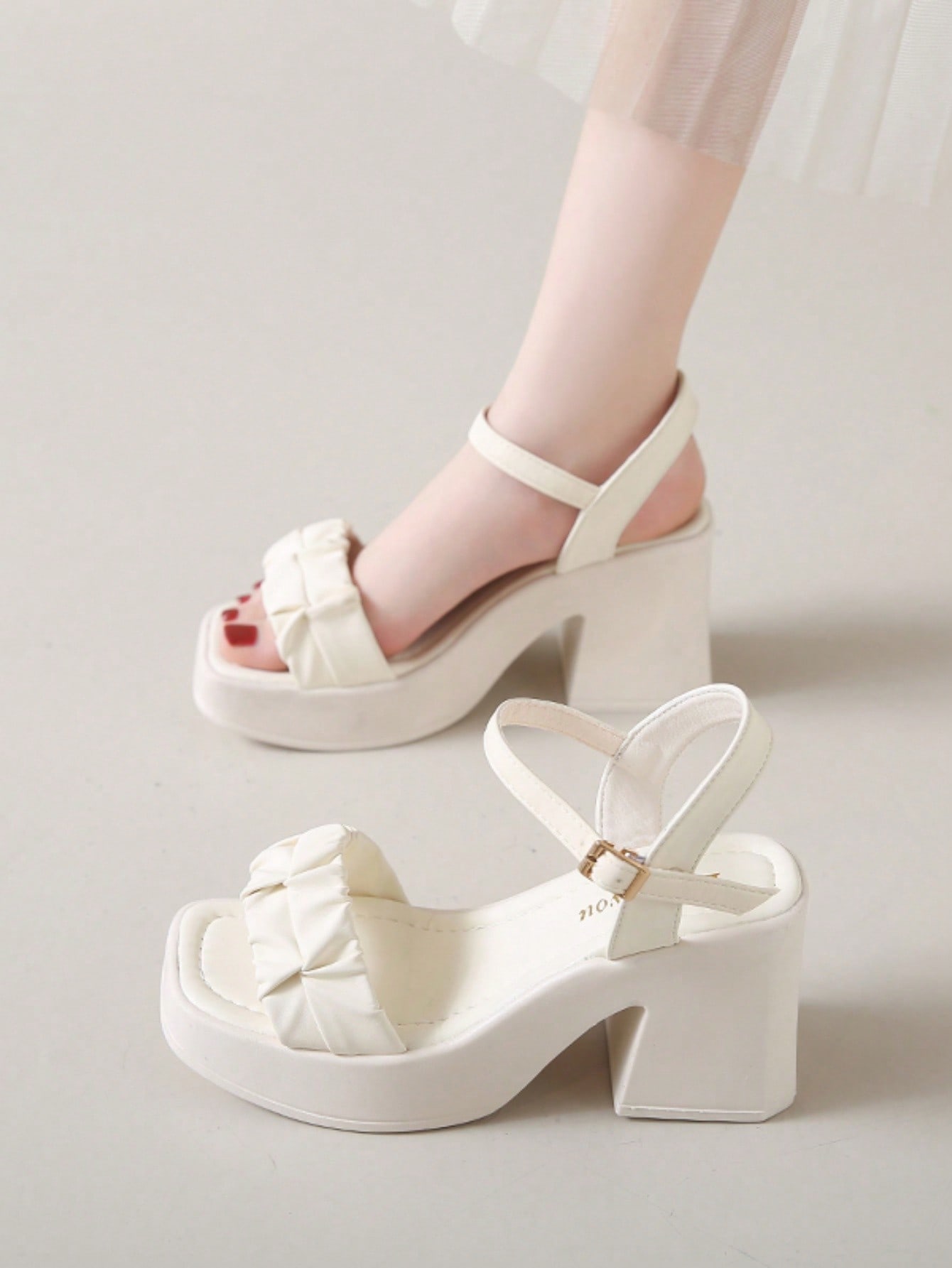 In Beige Women Heeled Sandals