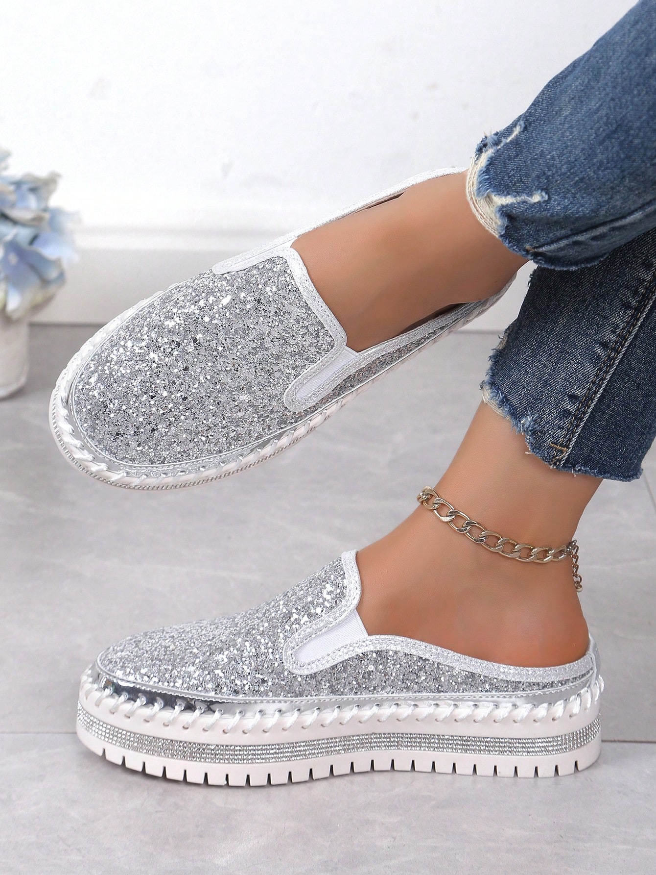 In Silver Women Wedges & Flatform