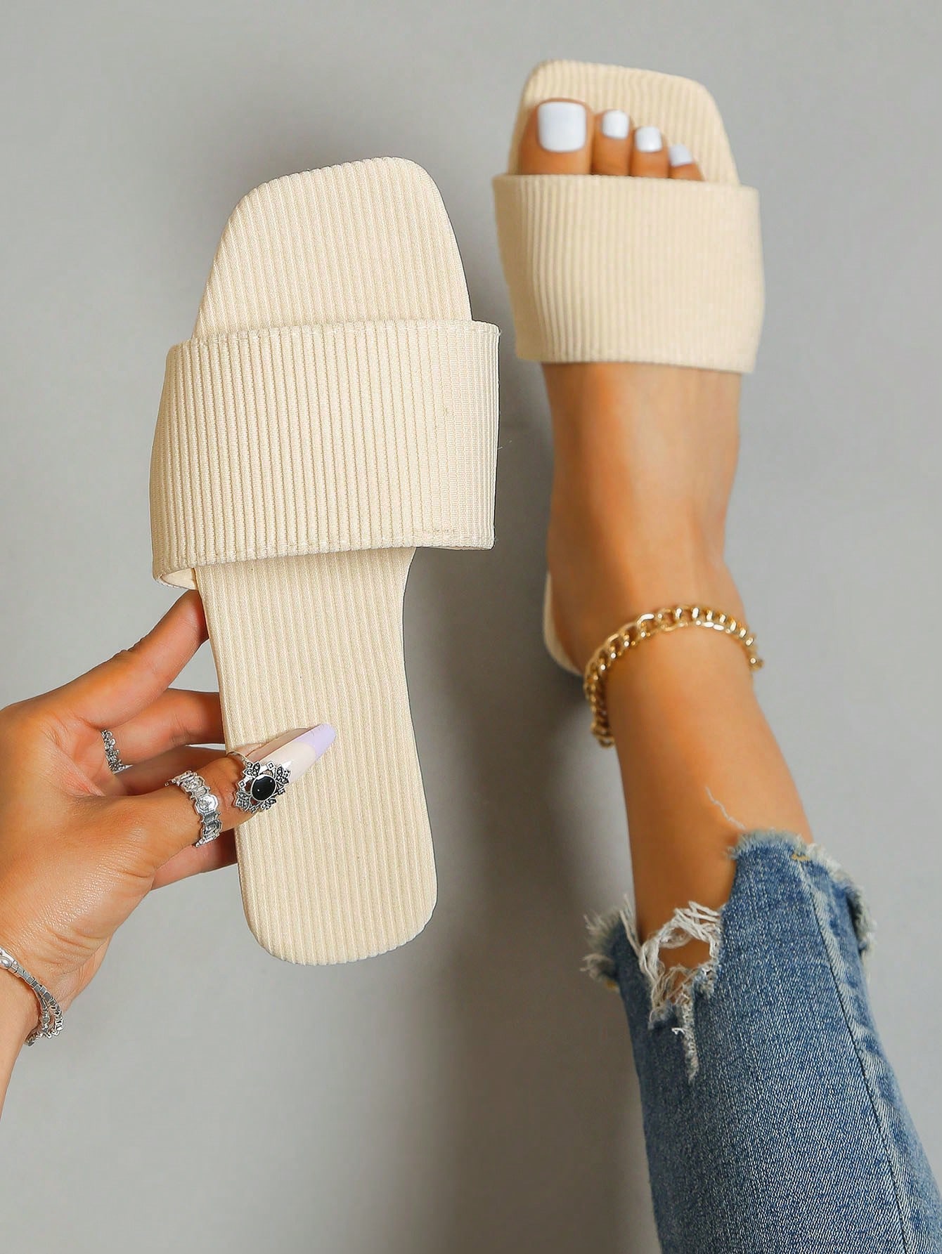 In Beige Women Slippers