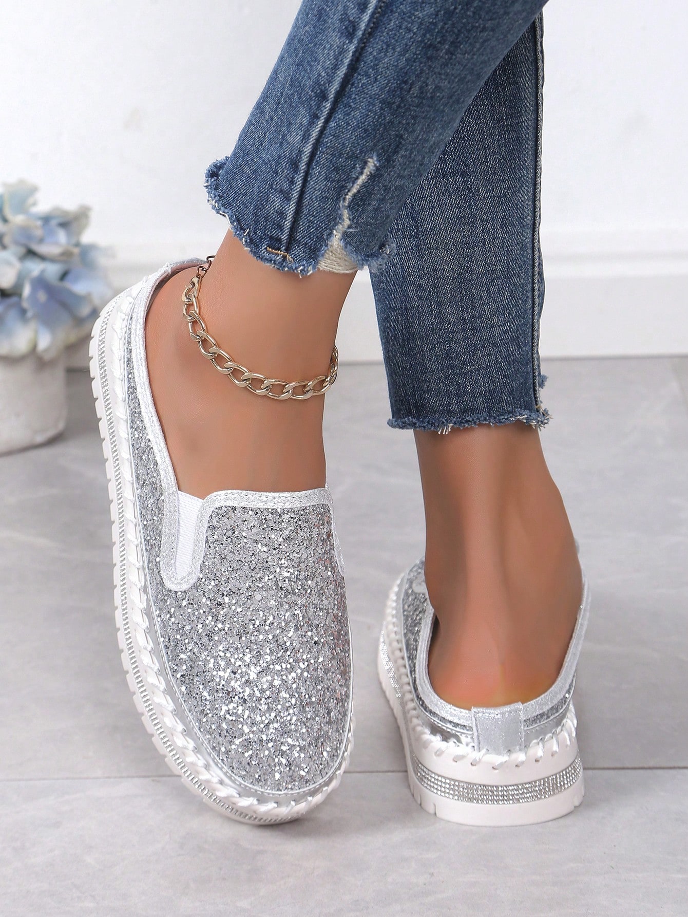 In Silver Women Wedges & Flatform