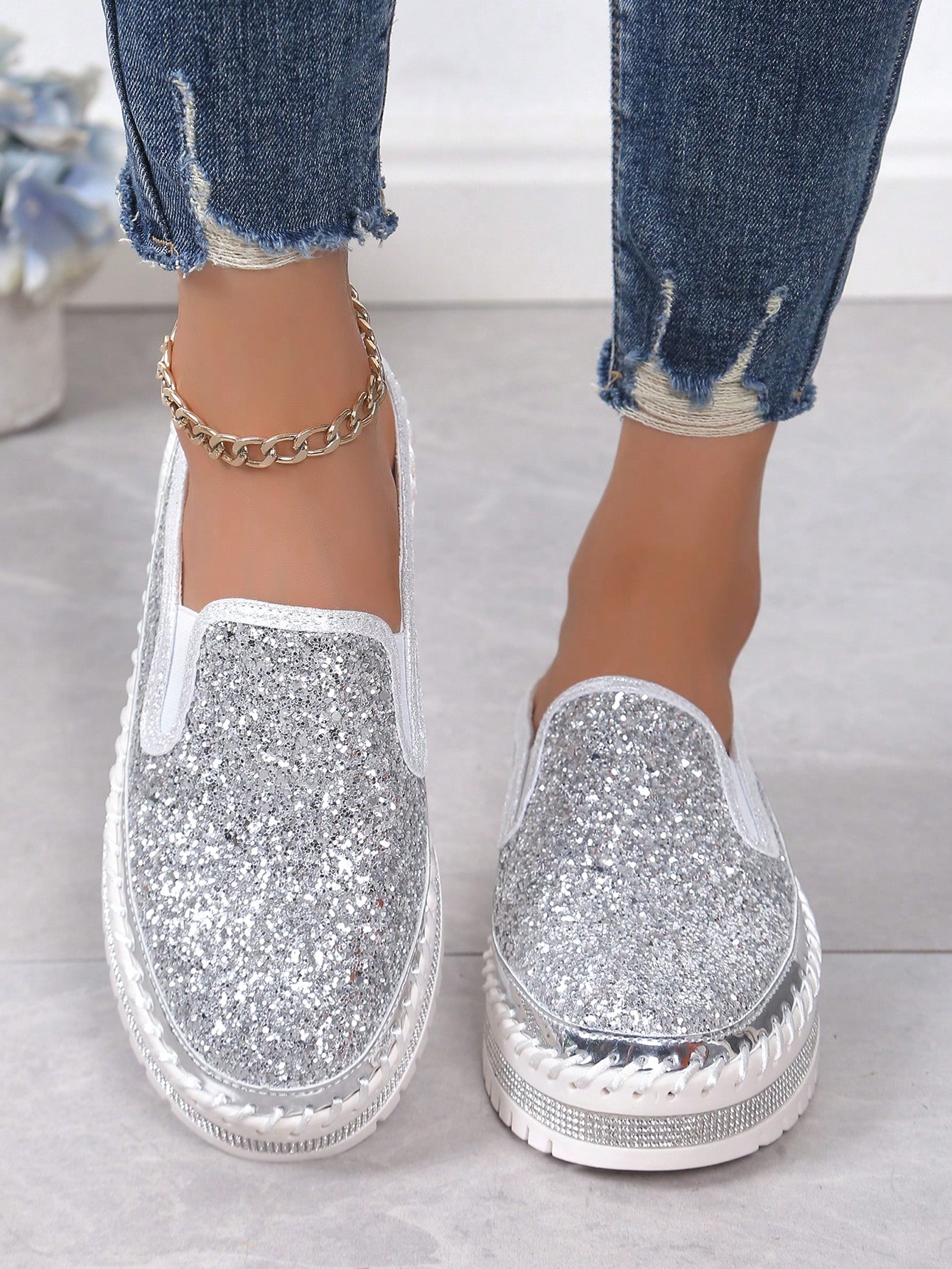 In Silver Women Wedges & Flatform