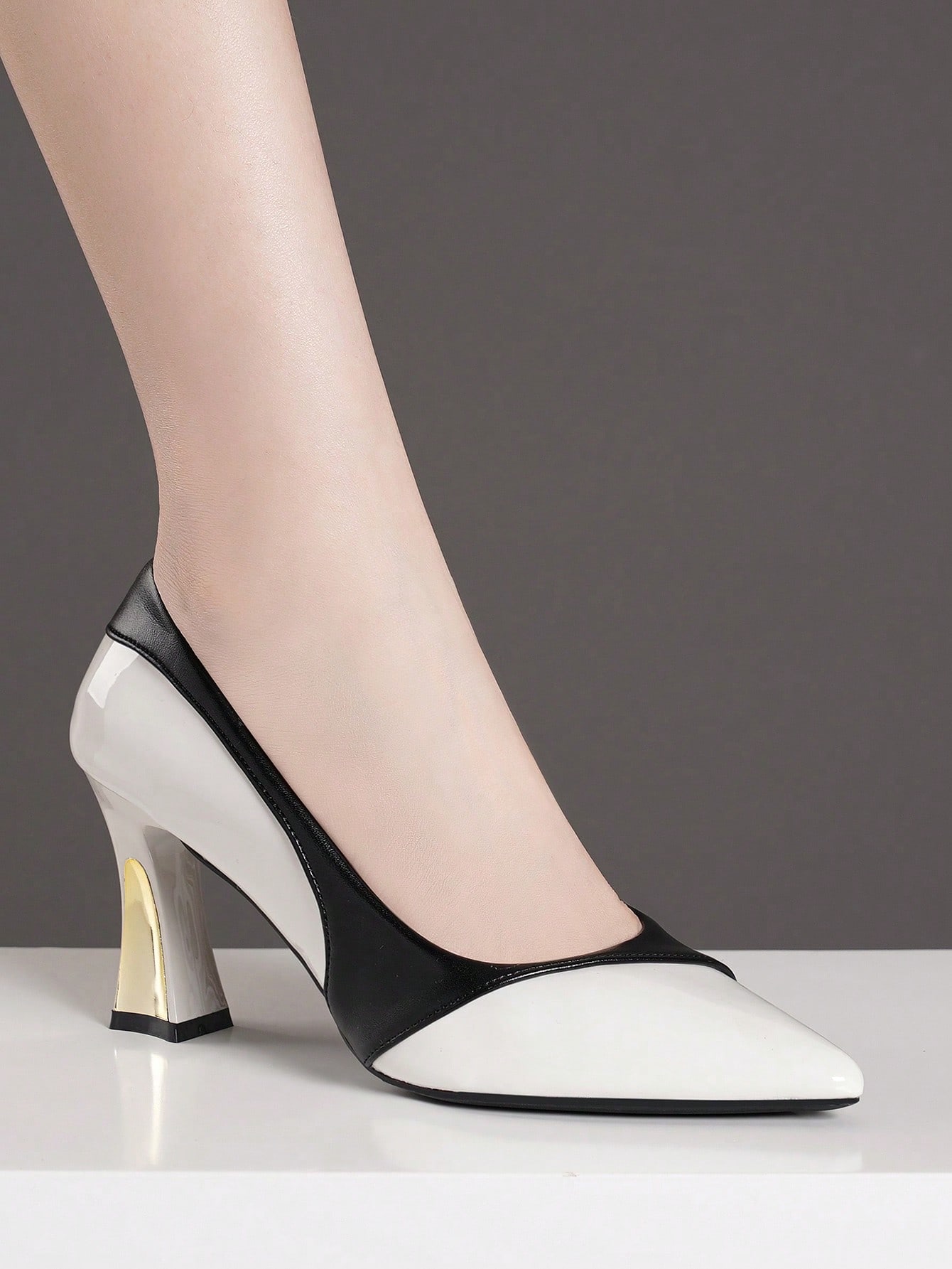 In Black and White Women Pumps