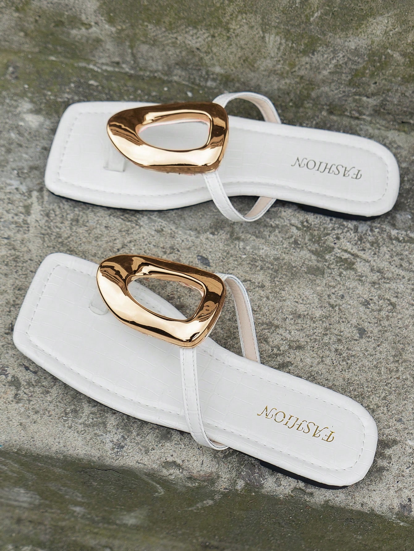 In White Women Flat Sandals