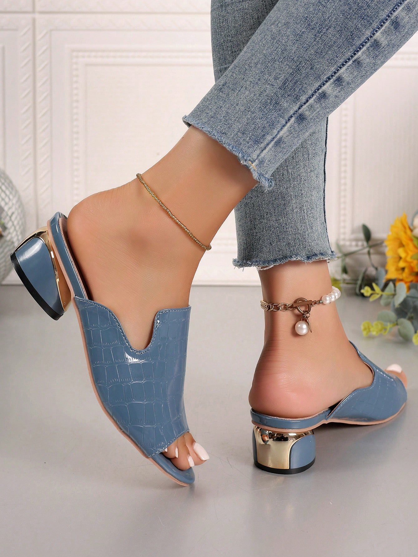 In Blue Women Heeled Sandals