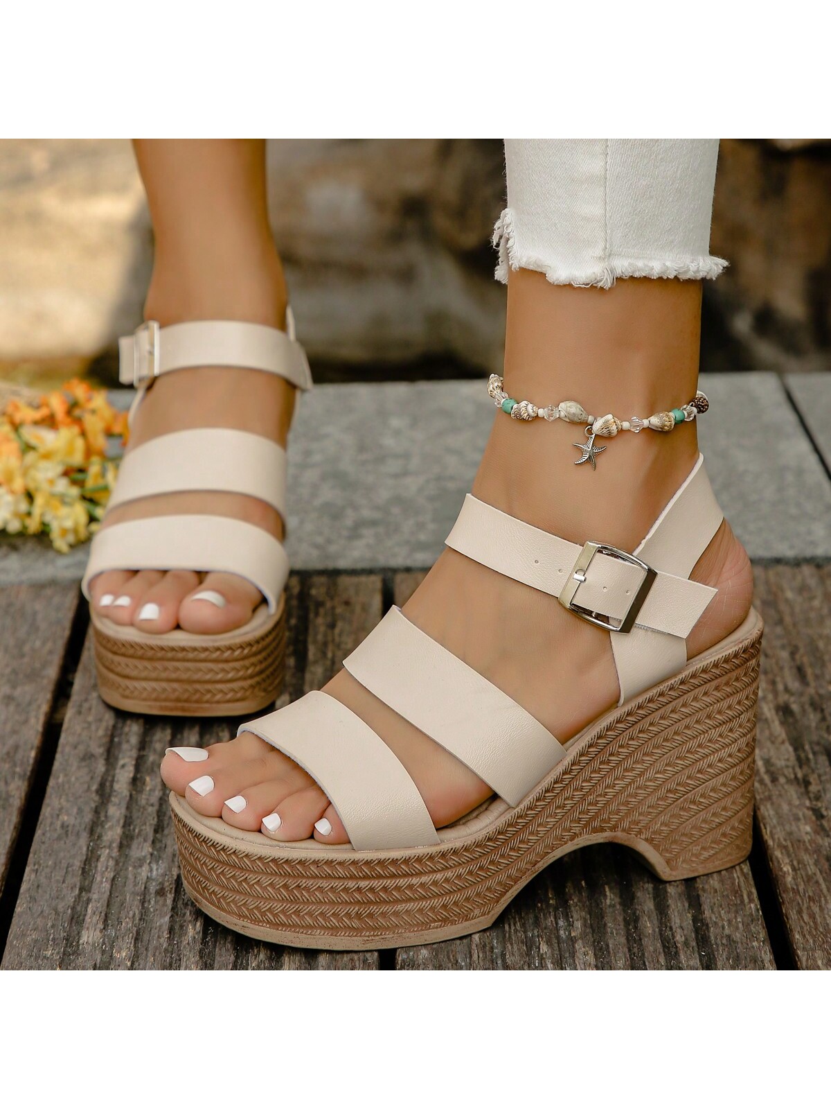 In Apricot Women Wedges & Flatform