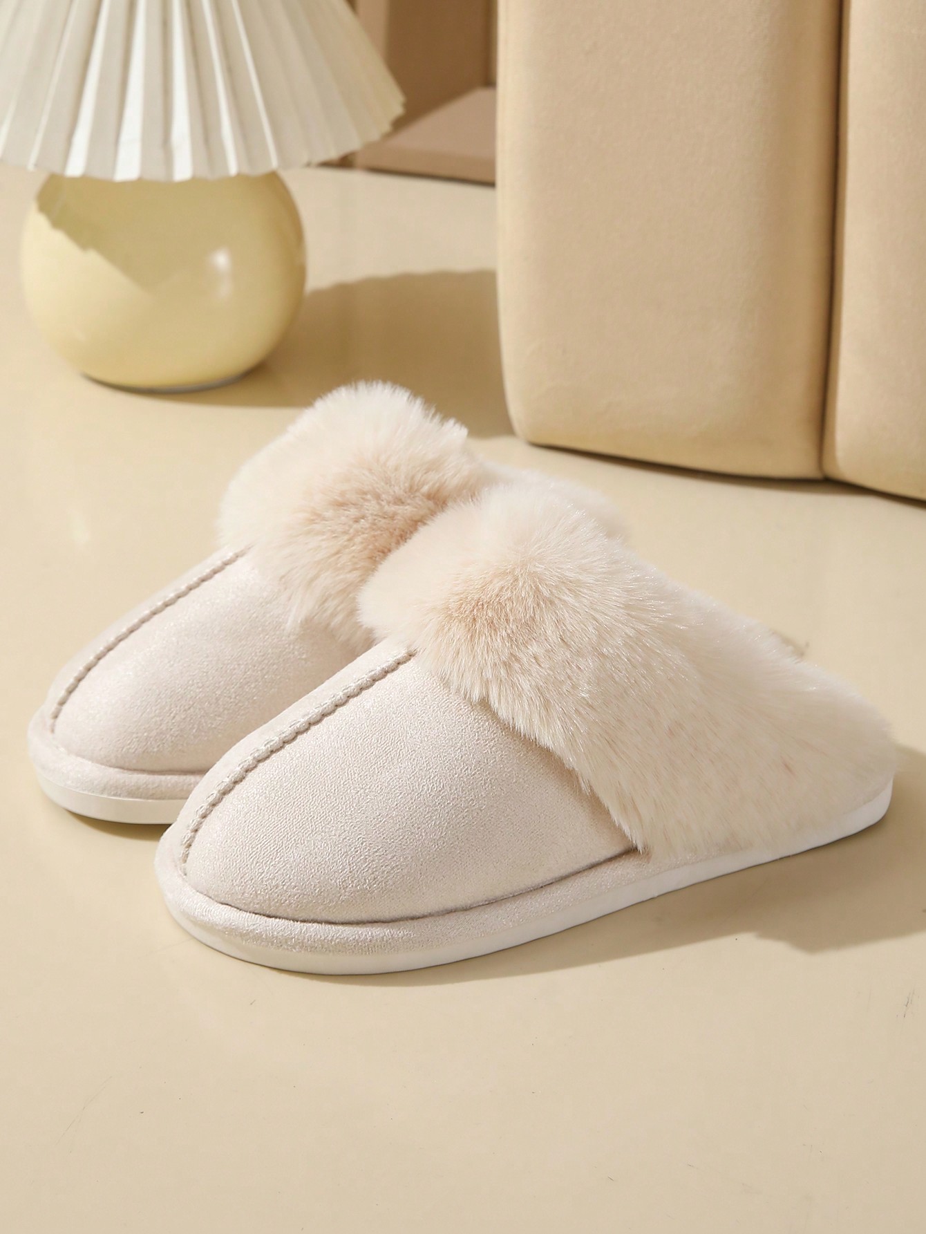 In Beige Women Home Slippers