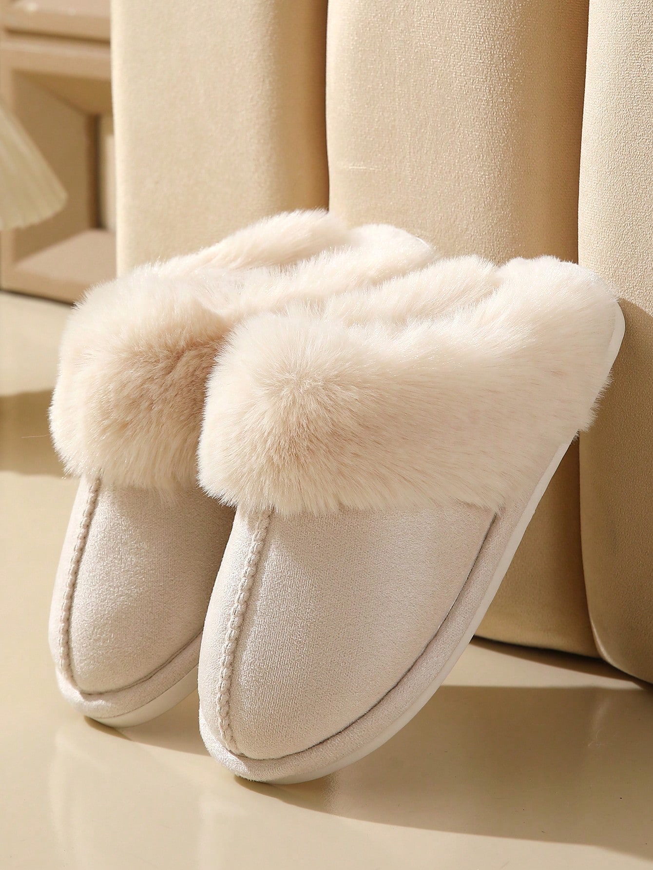 In Beige Women Home Slippers