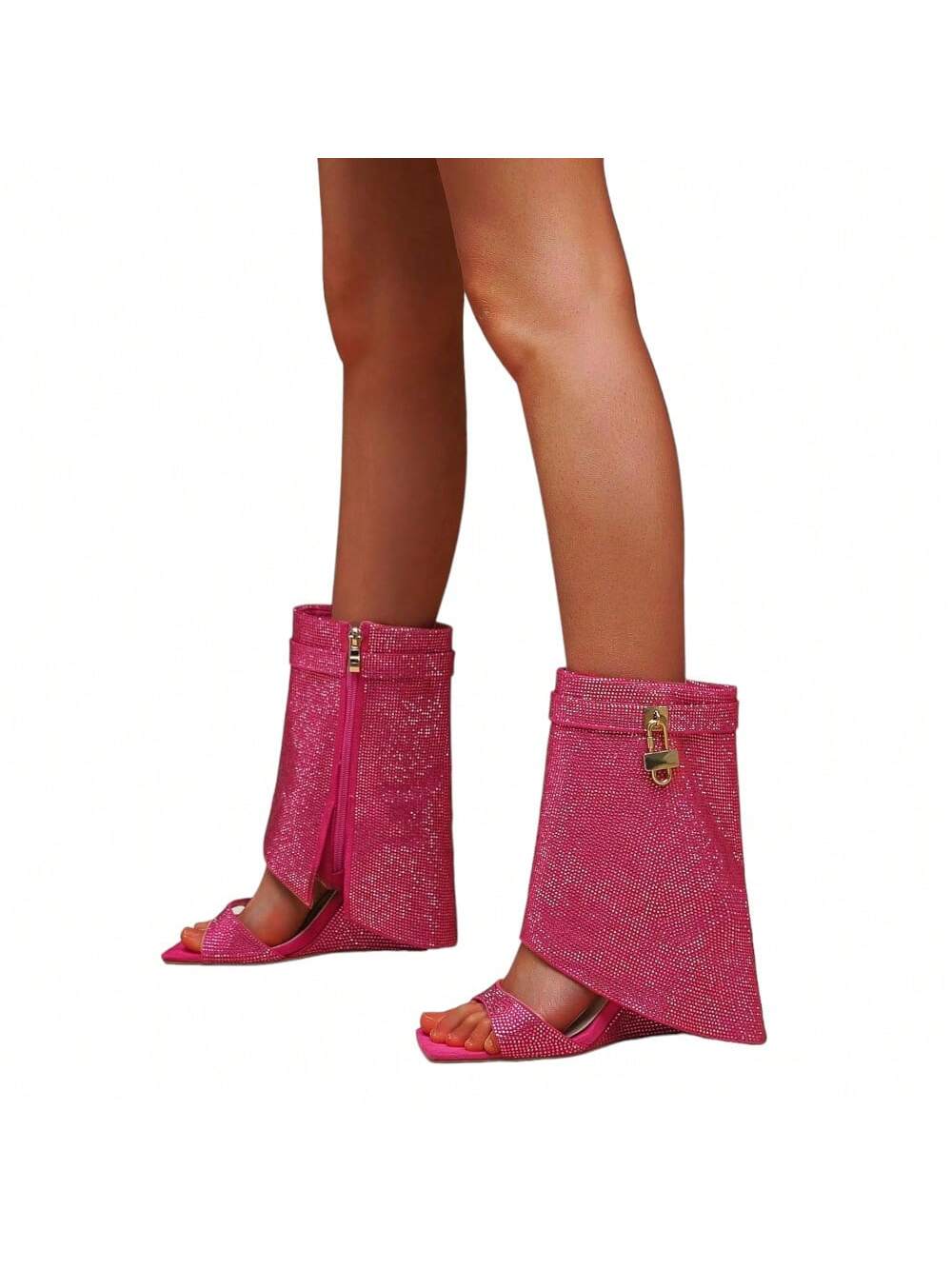 In Hot Pink Women Mid-Calf Boots