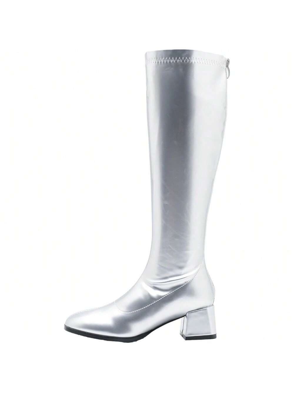 In Silver Women Knee-High Boots