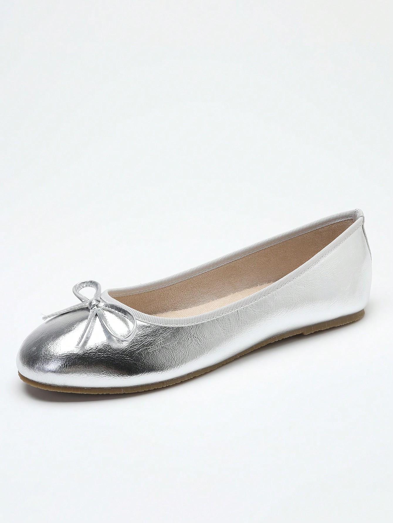 In Silver Women Flats