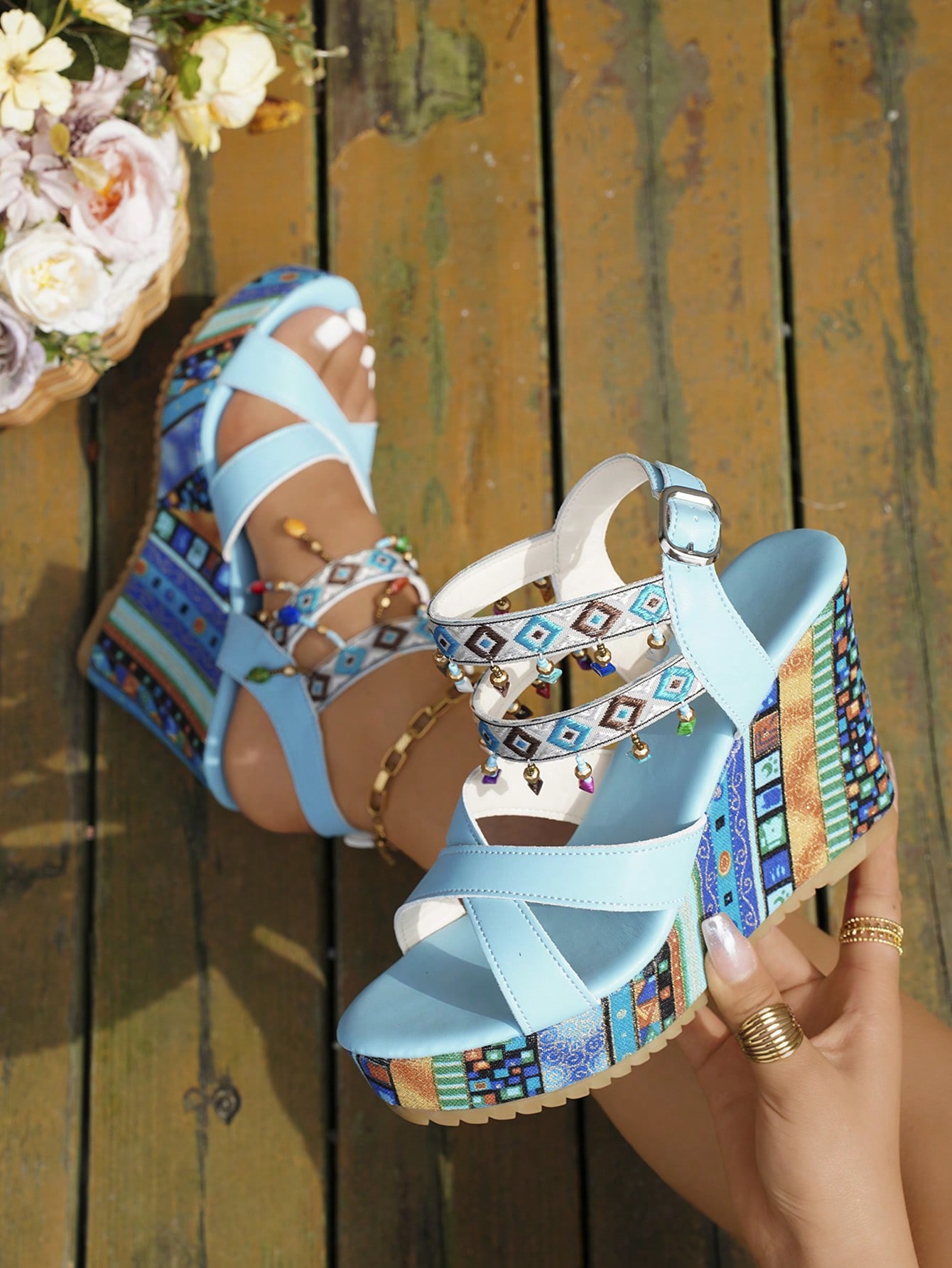 In Blue Women Platforms & Wedge Sandals