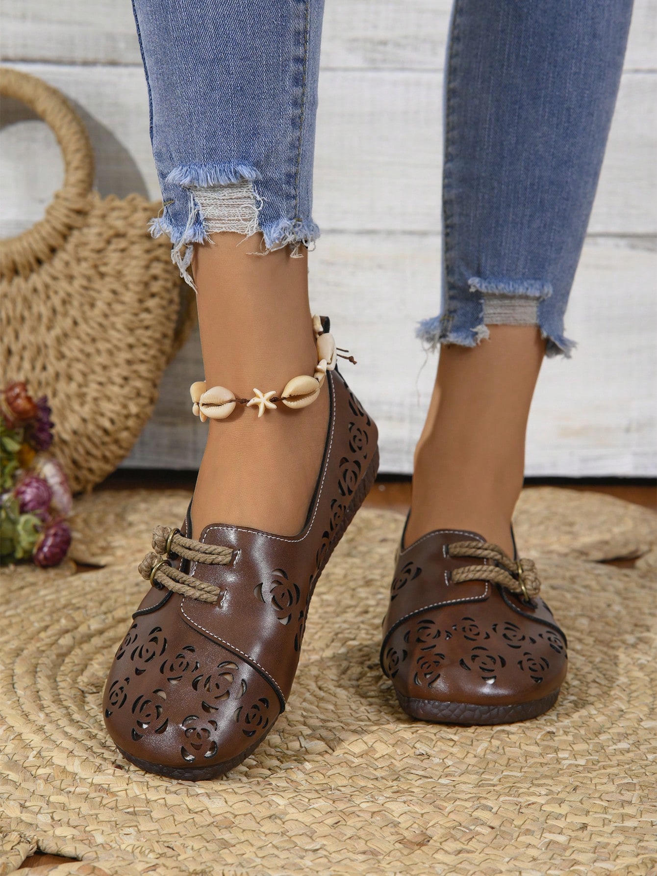 In Coffee Brown Women Flats