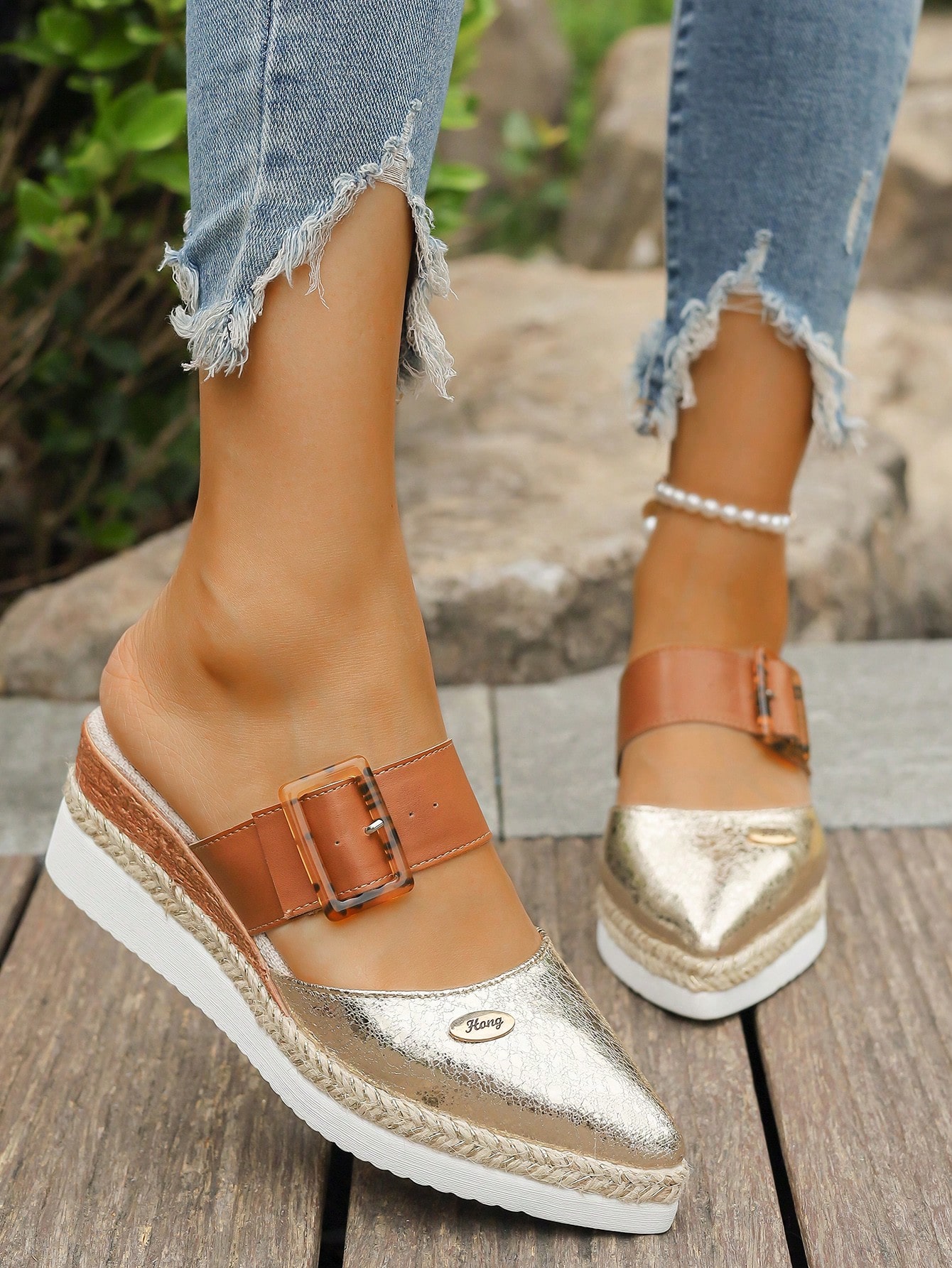 In Gold Women Wedges & Flatform