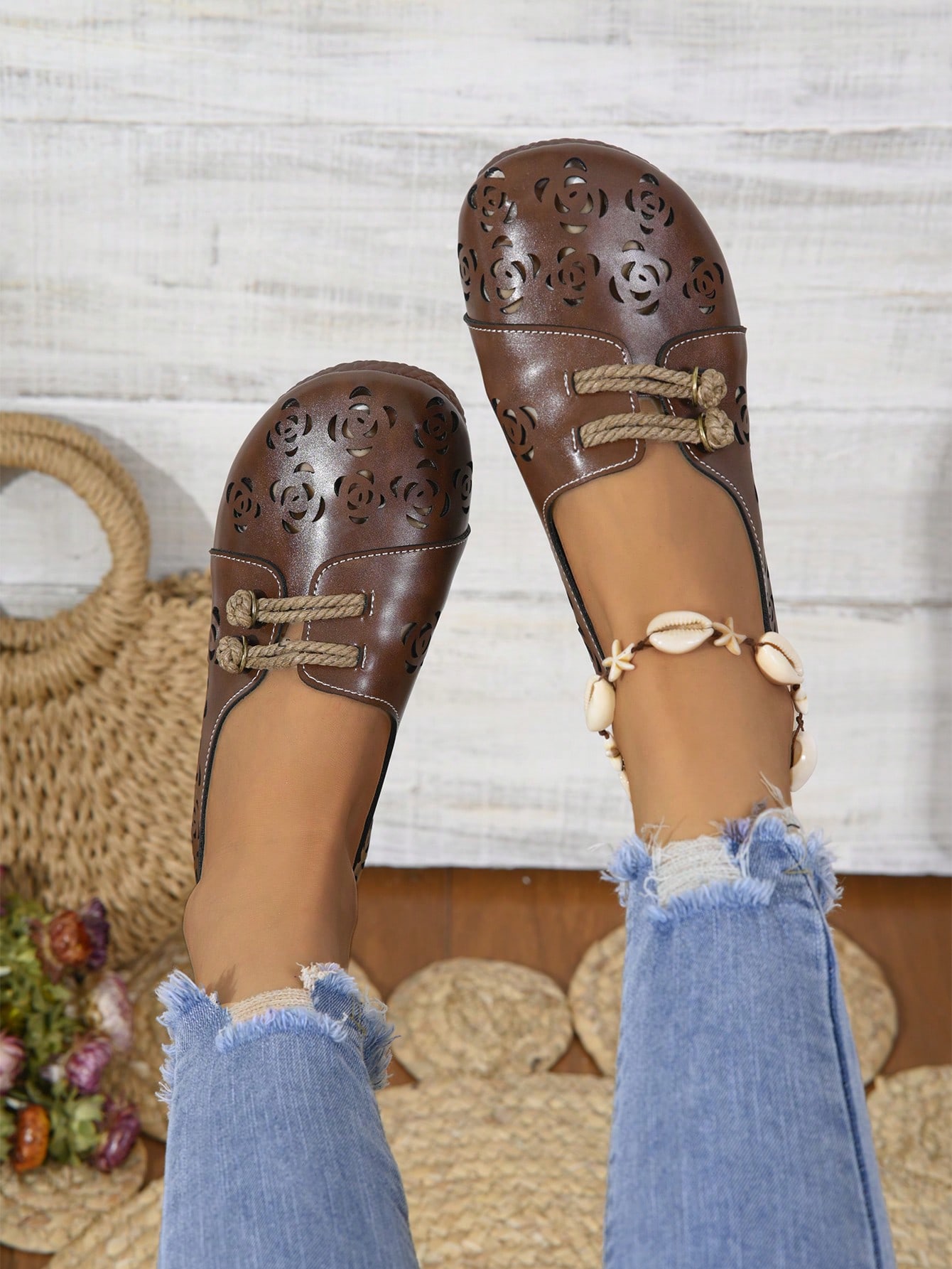 In Coffee Brown Women Flats