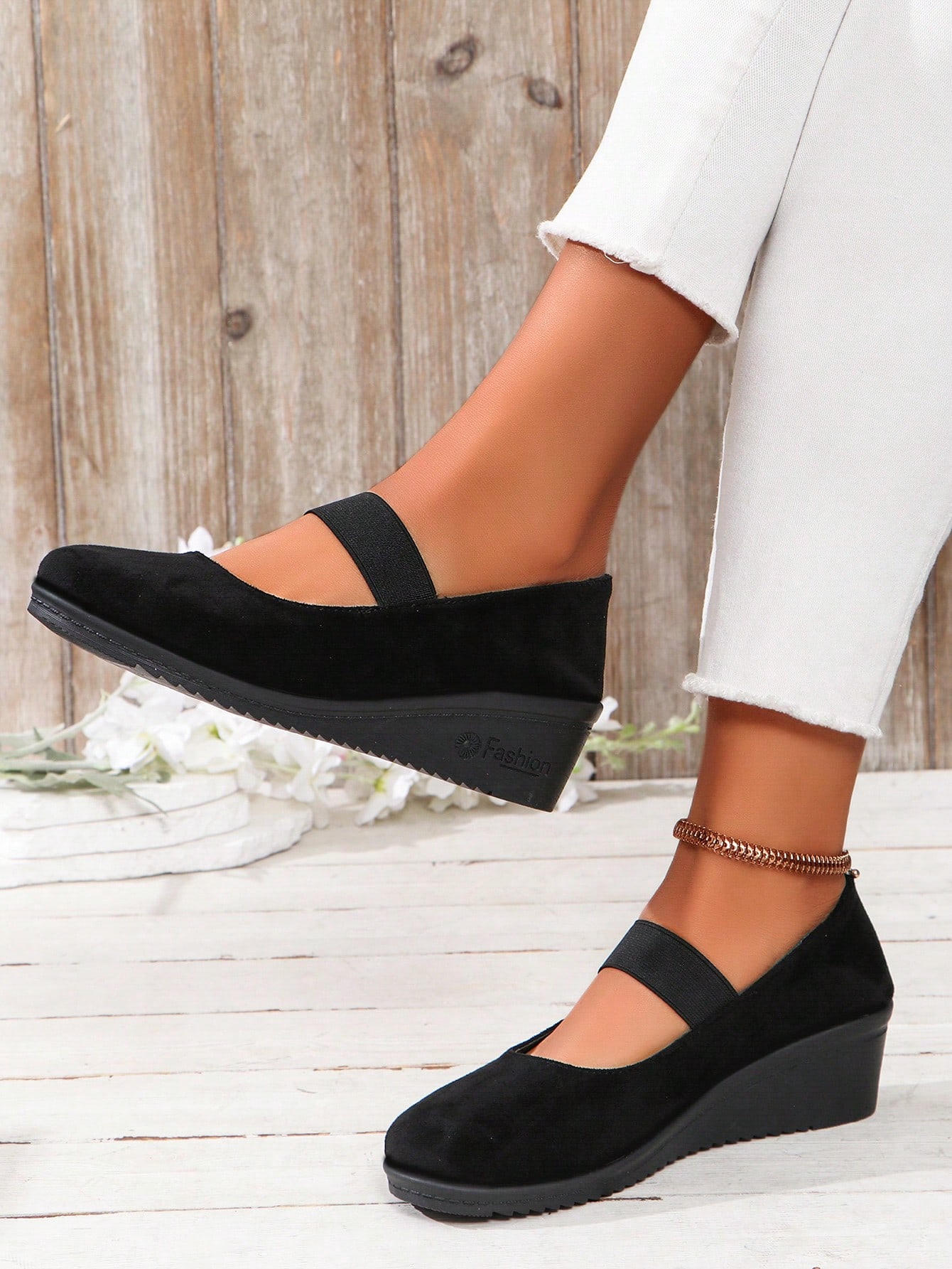 In Black Women Wedges & Flatform